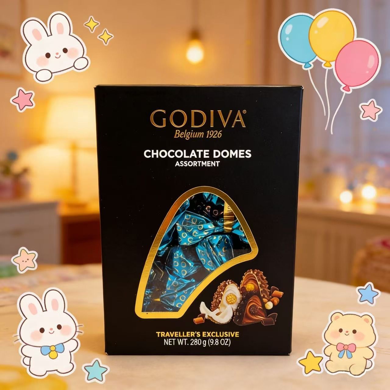 比利時 GODIVA 精選脆糖榛果朱古力280G (黑色3口味) 