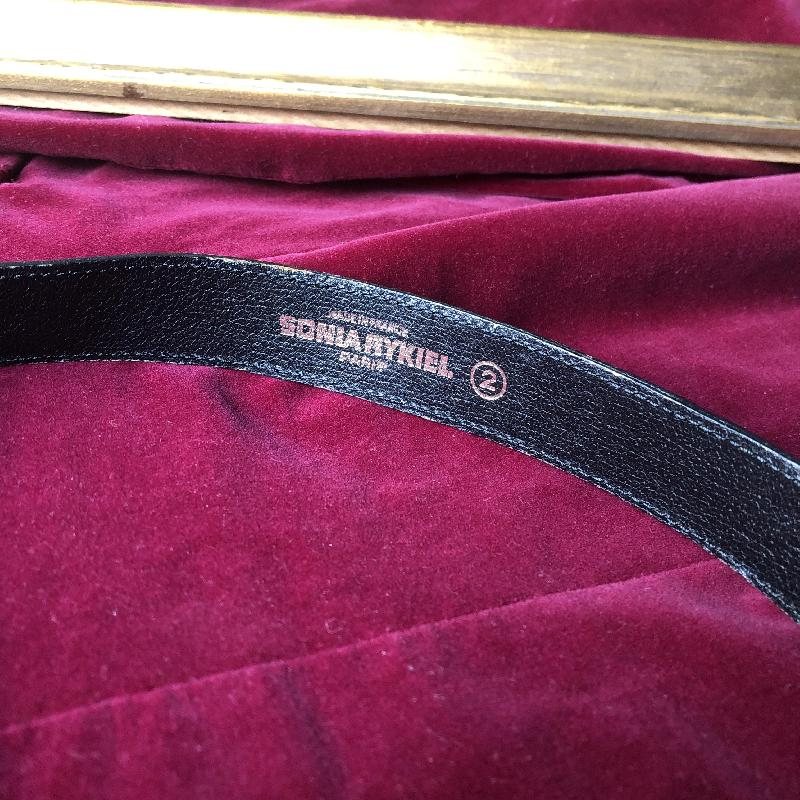 Vintage Sonia Rykiel Black & White Leather Belt (MT338)