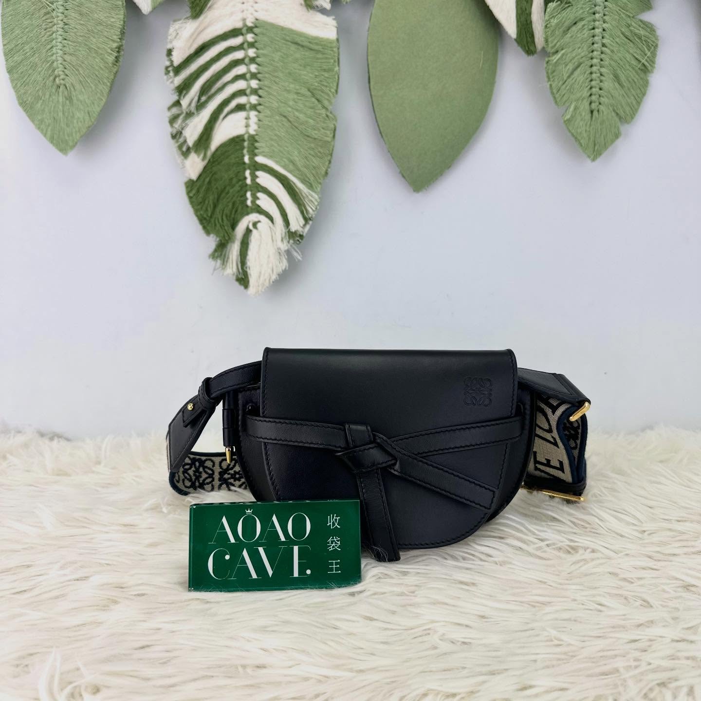 LOEWE🤍PRE OWNED Mini Gate 黑色馬鞍包 斜肩包🖤