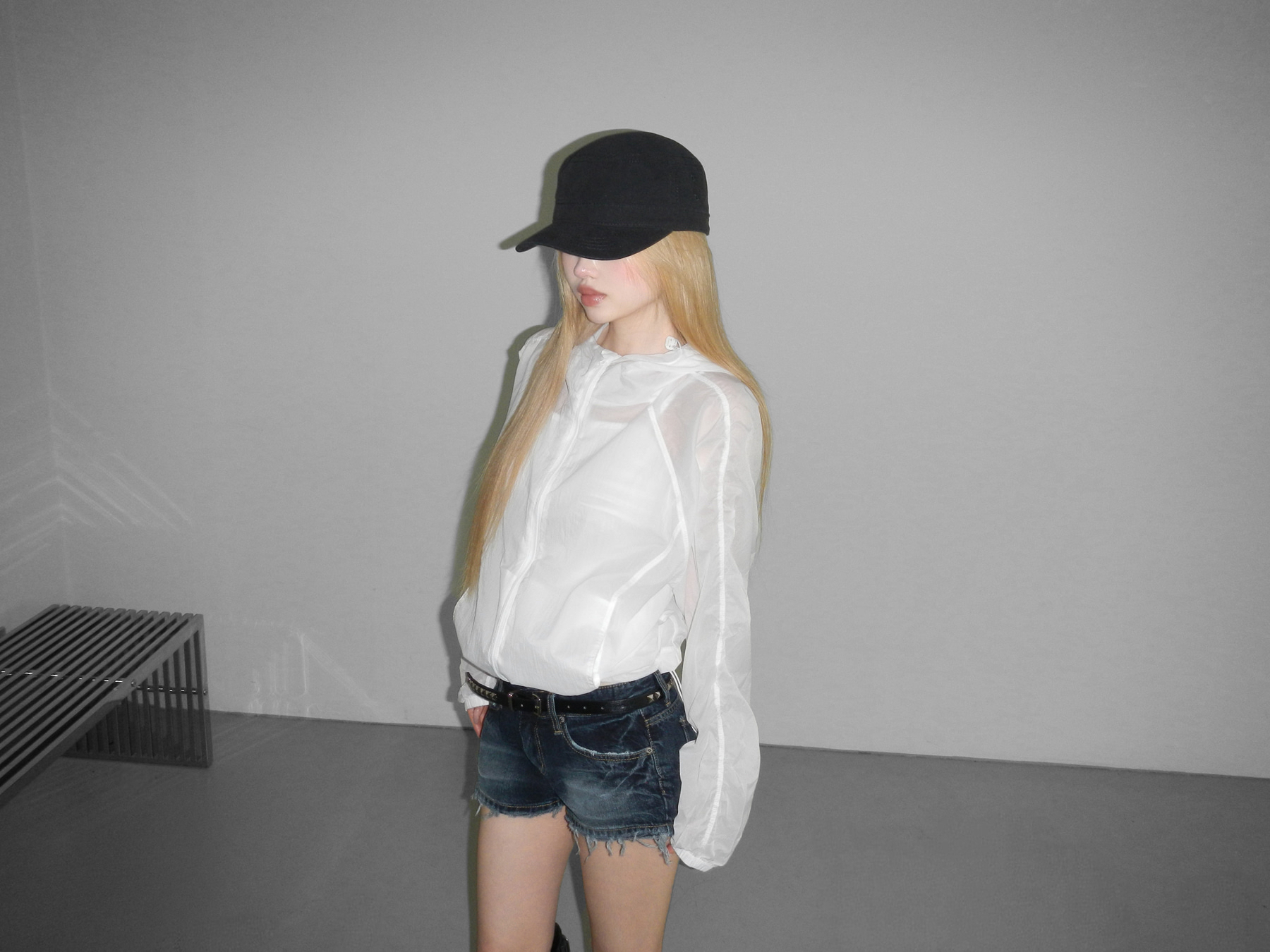 Low-Rise Distressed Denim Shorts