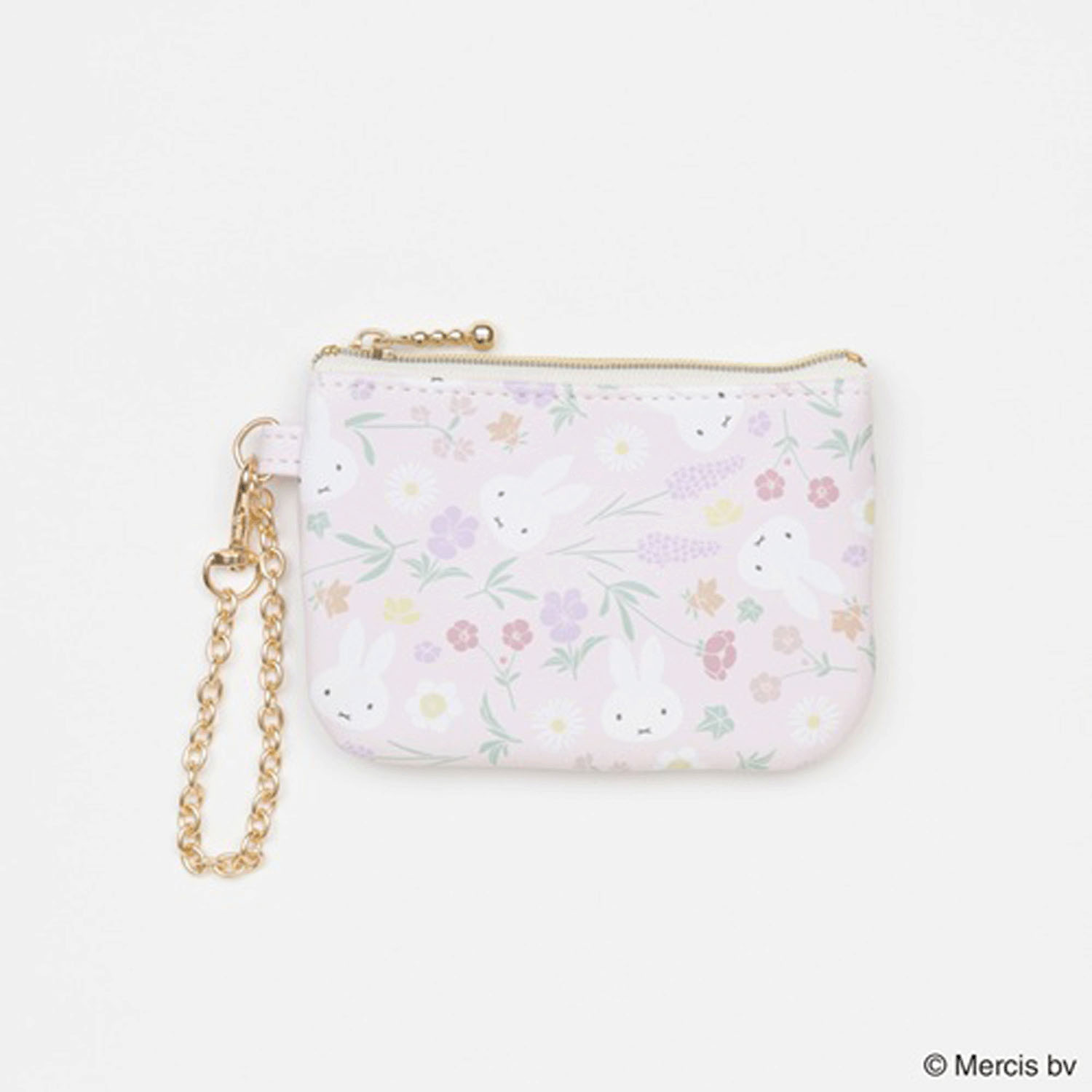 Miffy - 花卉系列卡套零錢包 (粉紅色款)