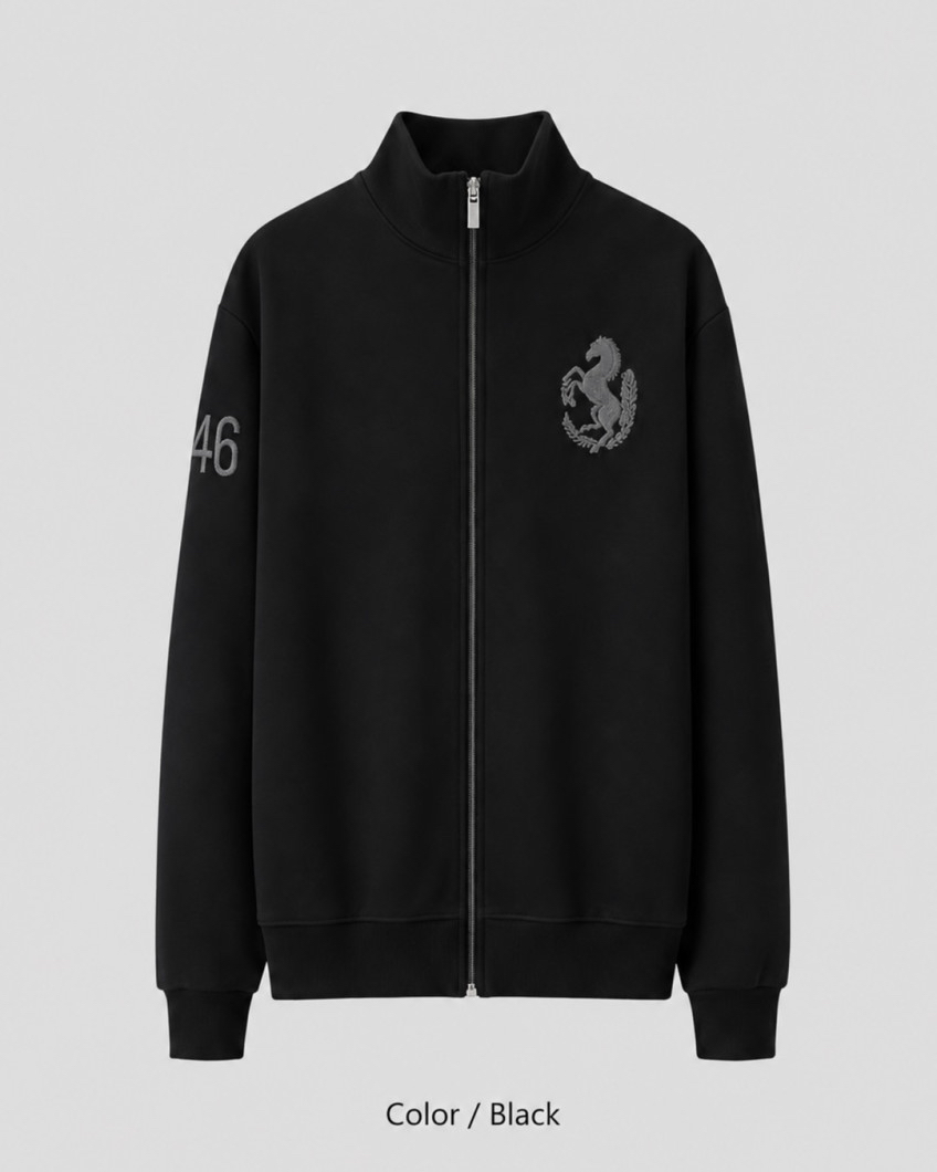 Graphic High-Neck Zip-Up