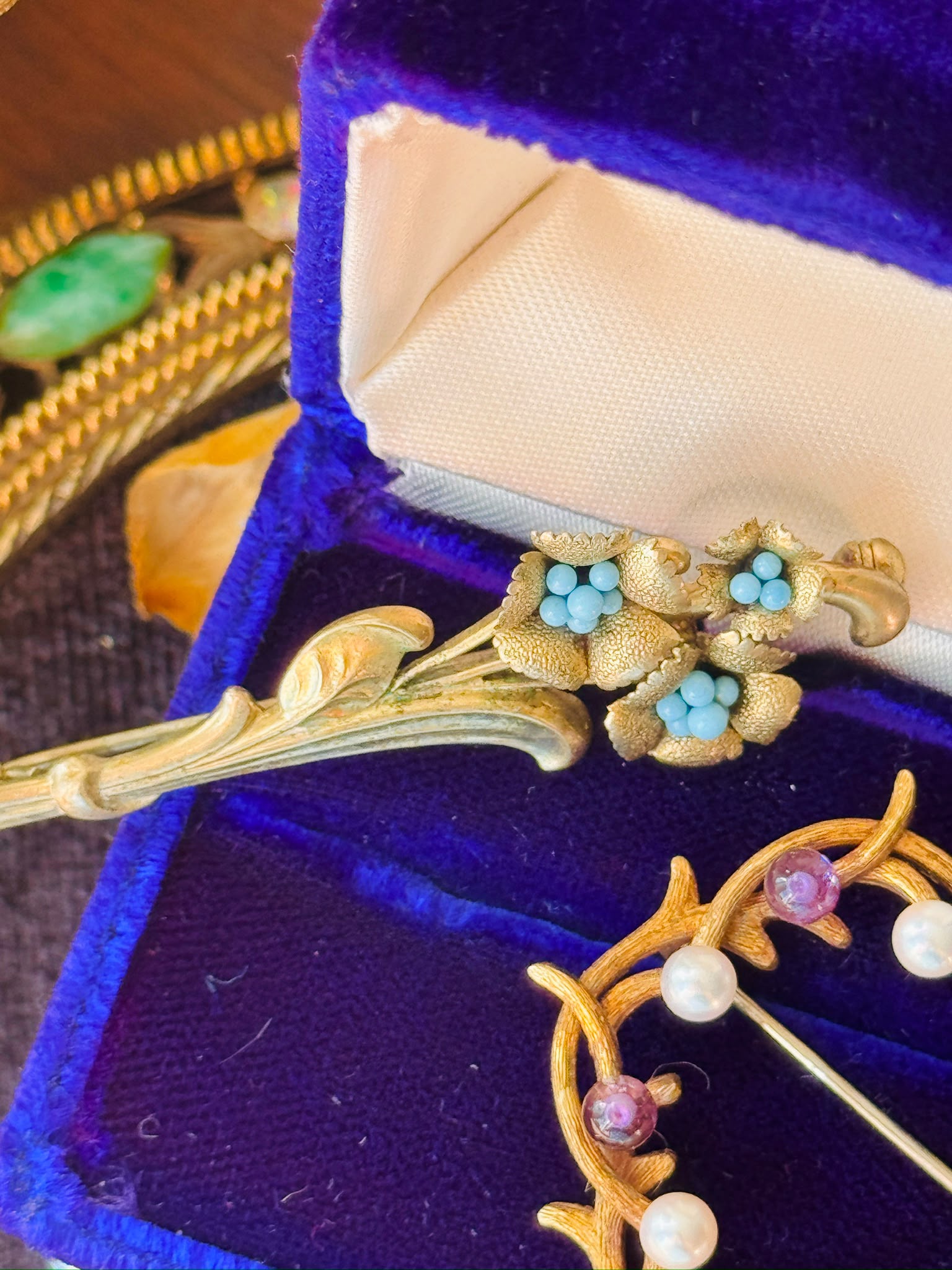 Vintage Mid-Century European Silver Tone Bouquet Brooch (NZ128-1)