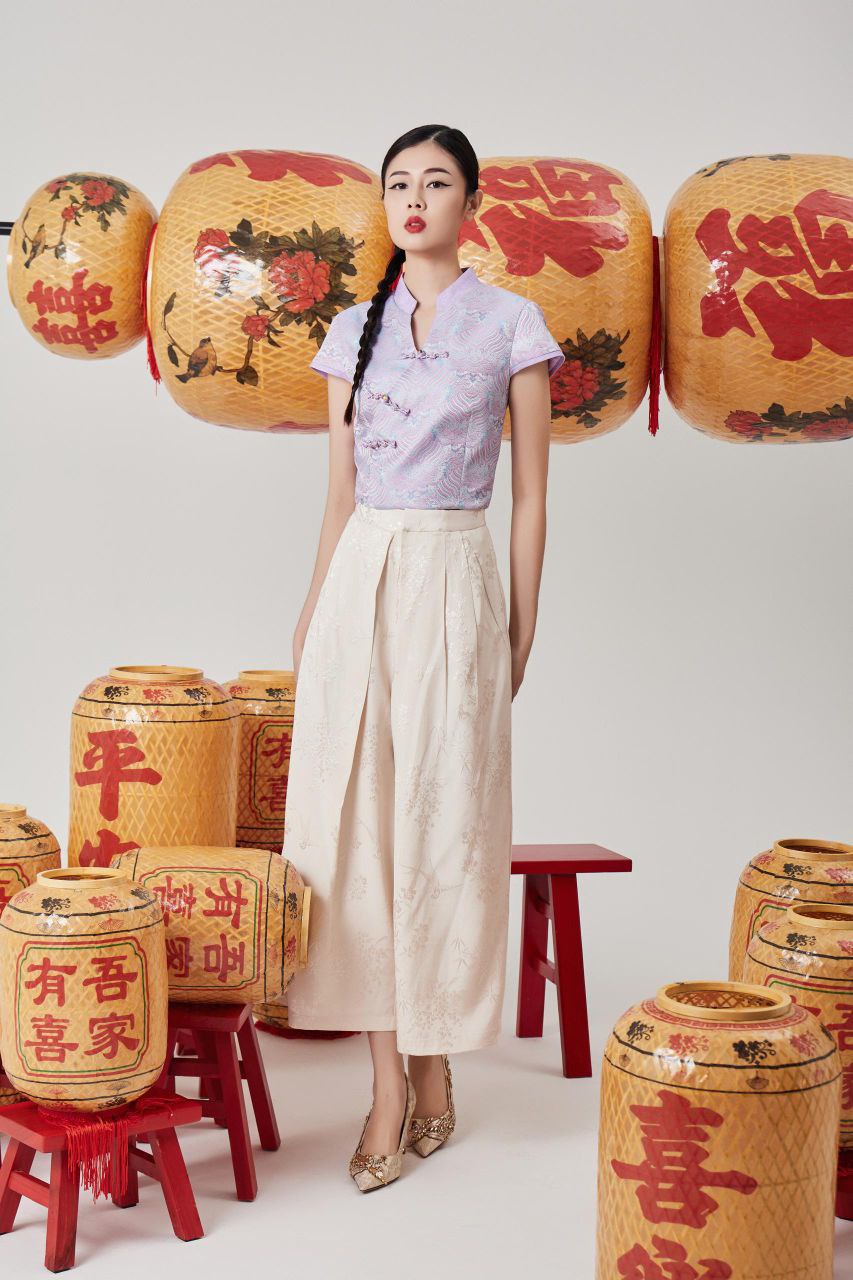 提花旗袍上衣 2617