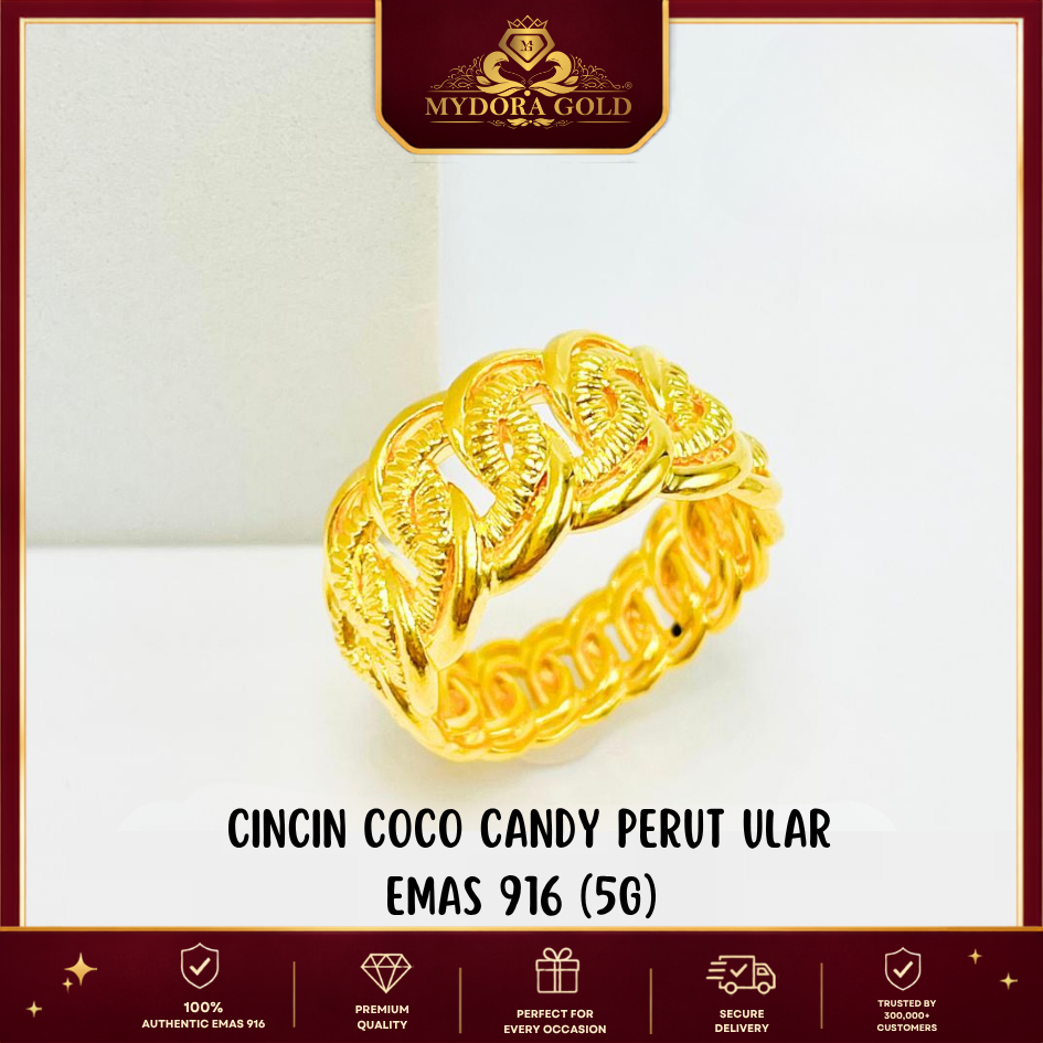 MYDORA Cincin Coco Candy Perut Ular (5G) l EMAS 916/22K