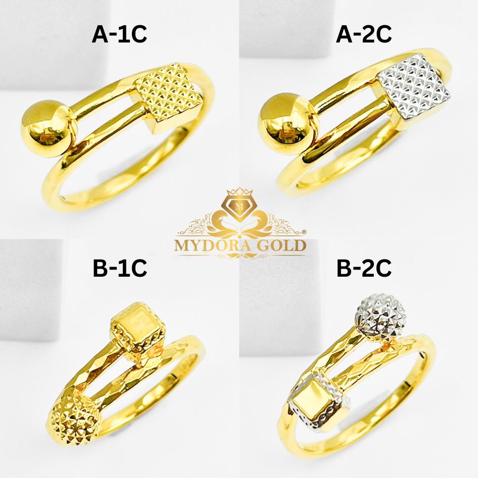 MYDORA Cincin Golden Orby Cube Collection (5G) l EMAS 916/22K