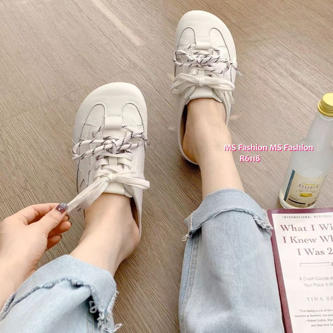 R6118 韓國🇰🇷真皮星星後拖sneakers
