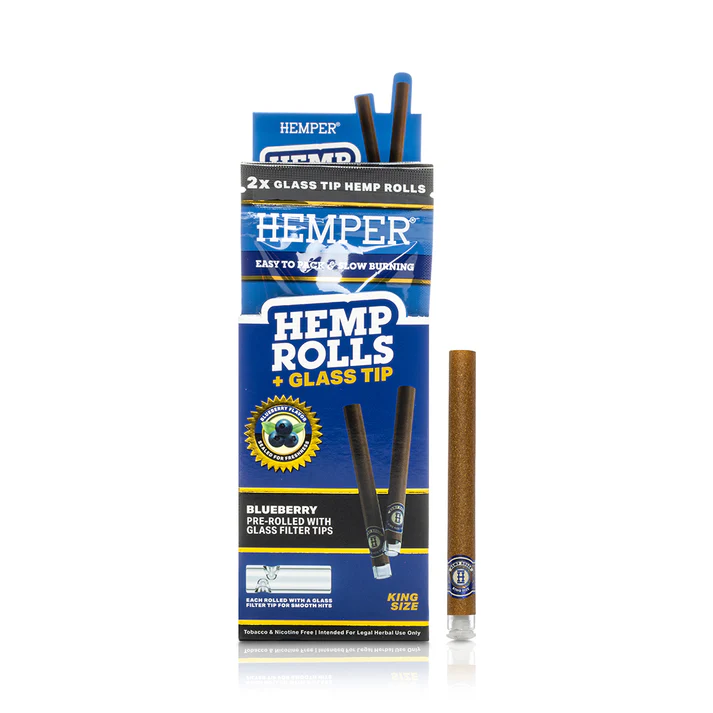 Pre-Rolled King Size Glass Tipped Hemp Rolls | 2PK | HEMPER