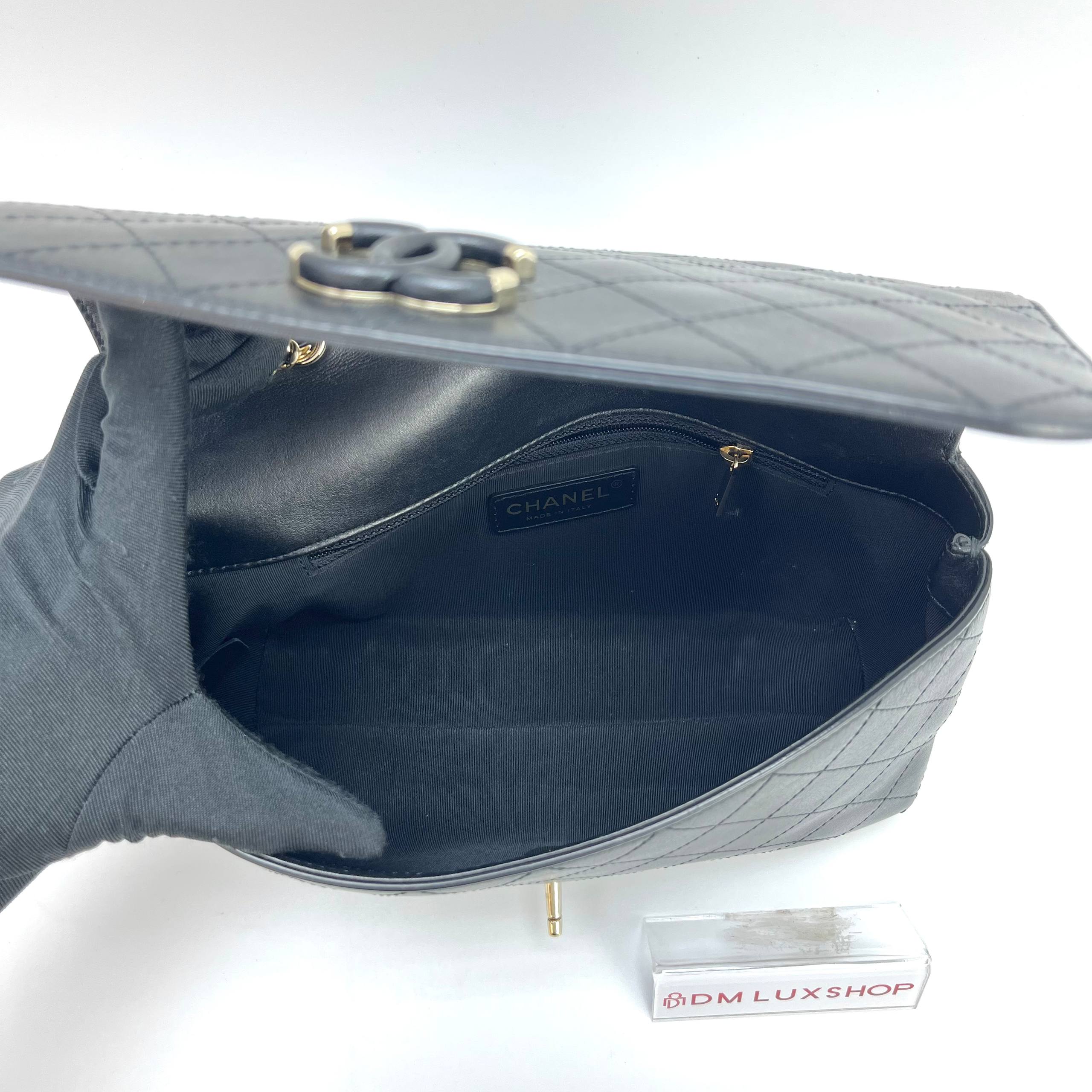 Chanel CC Stitched Flap Bag Black GHW (Serial 27, Y: 2019)