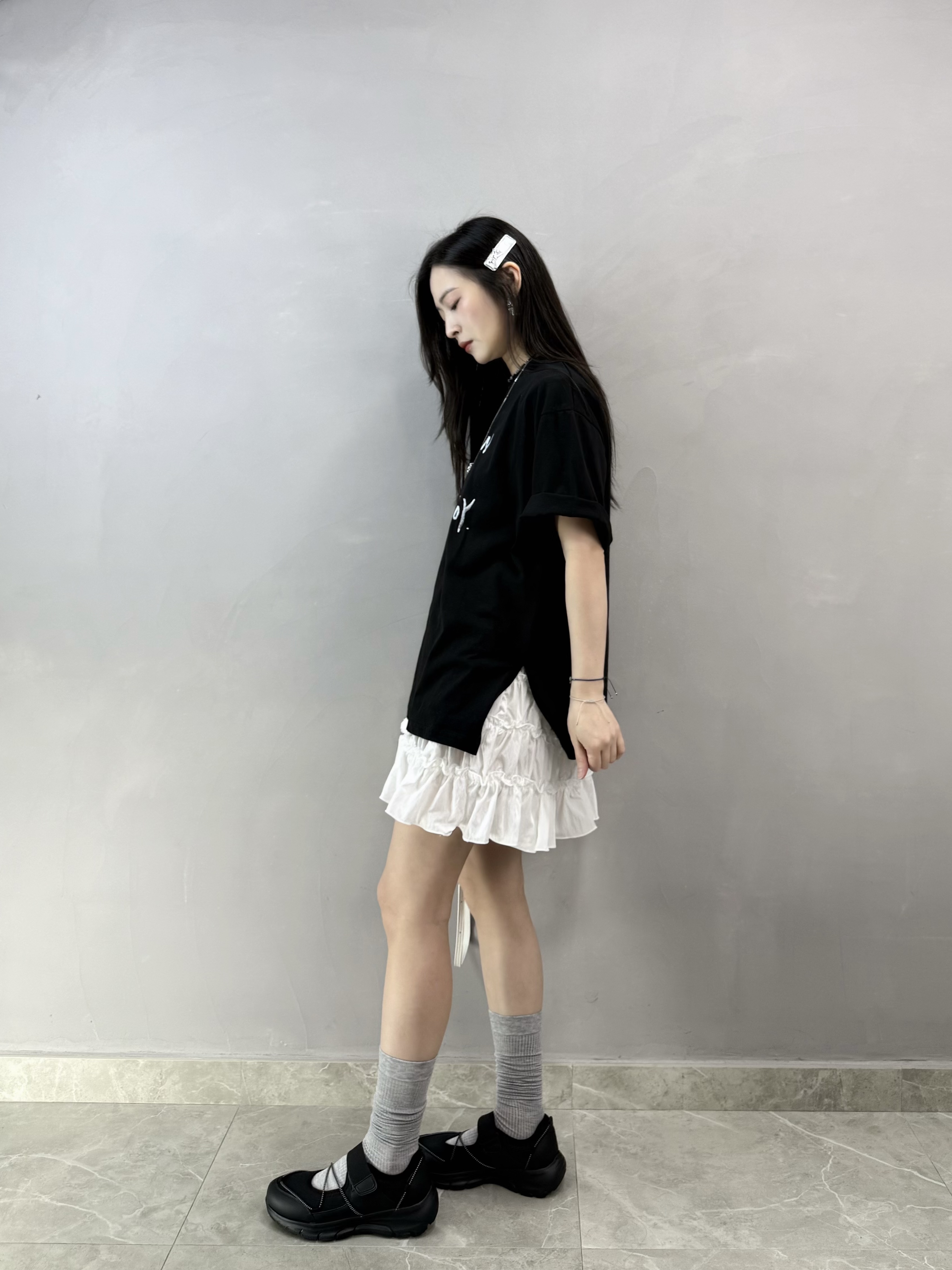 K61 側開叉英文字Tee