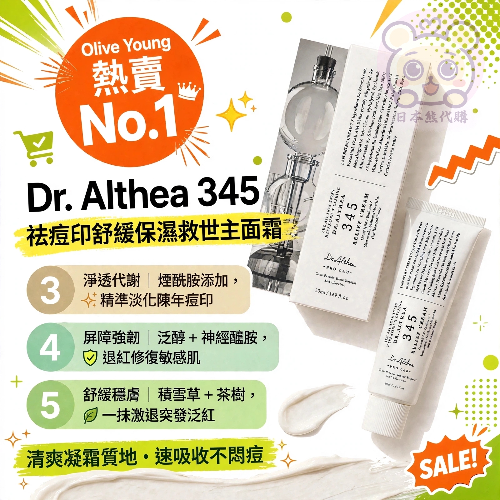 韓國 Dr.Althea 345 Relief Cream 祛痘印舒緩保濕救世主面霜 50ml