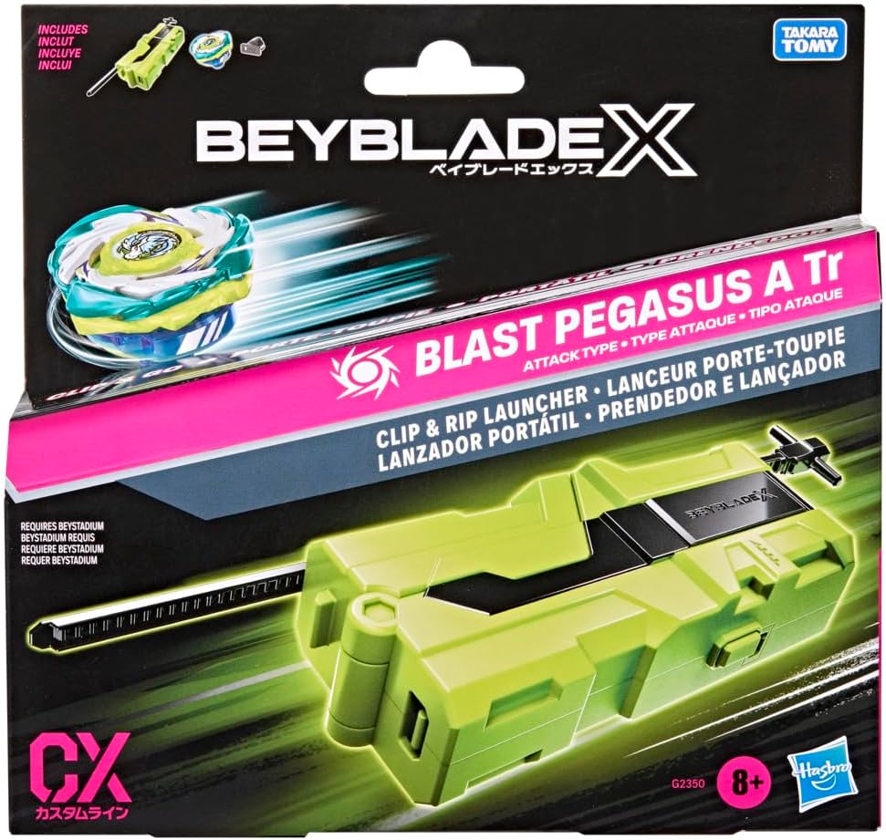 【初代戰神回歸/極致強攻】爆旋陀螺X 天馬爆擊 Beyblade X Blast Pegasus A Tr Clip & Rip Launcher - 連原裝扣環發射器
