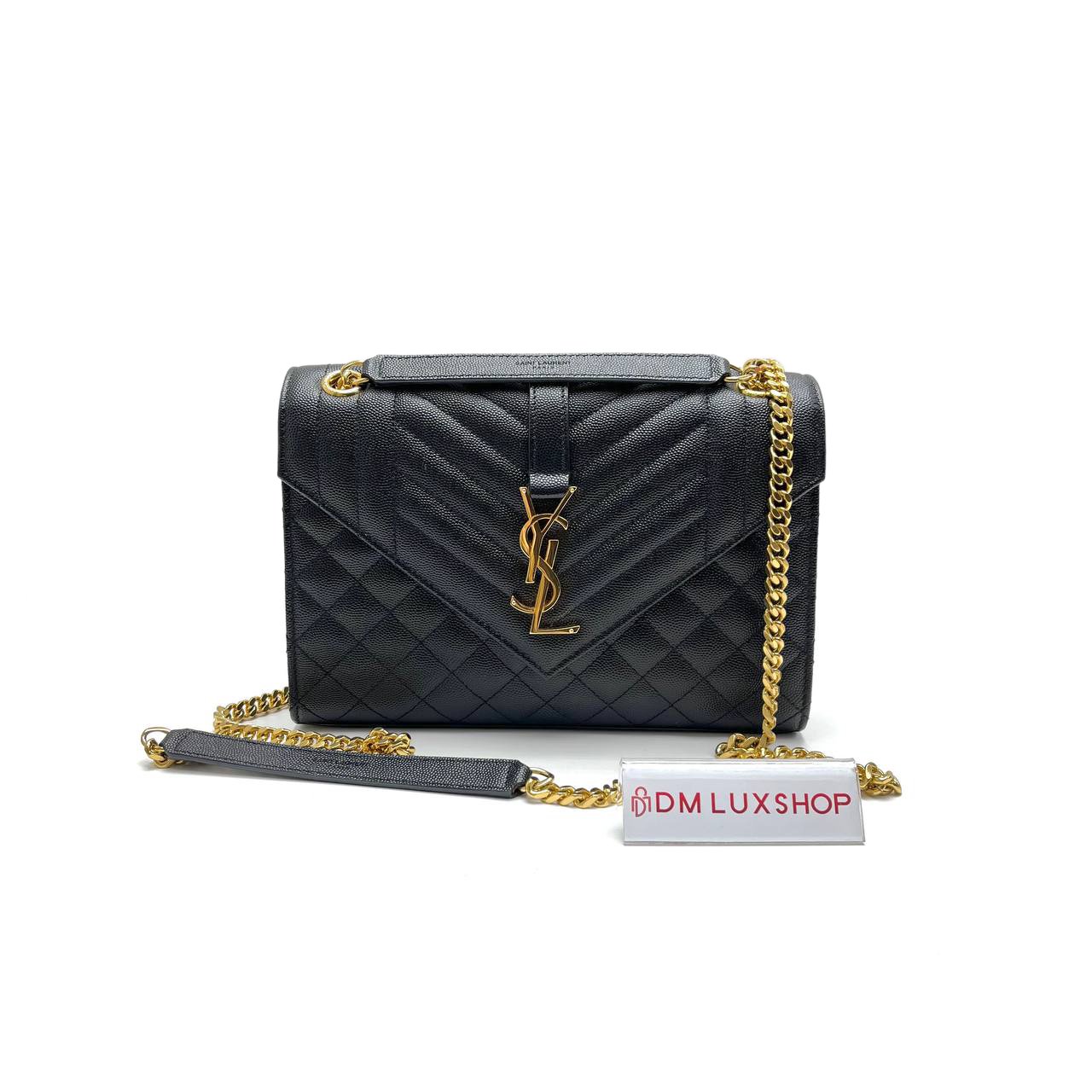 YSL Black Envelope Medium GHW