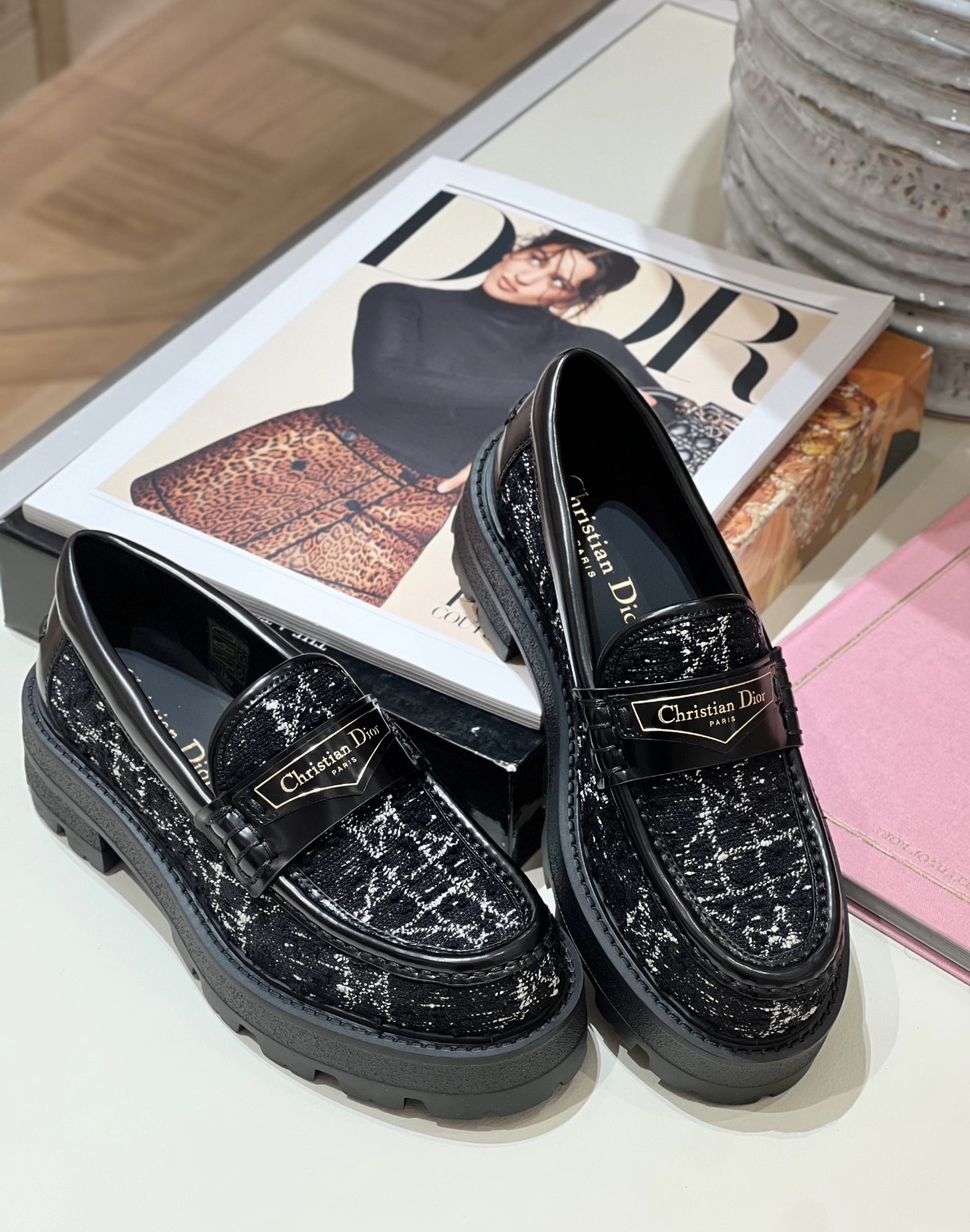 斷碼優惠✨訂貨📮Dior Boy platform Tweed Loafer   Size 38/39/40 only
