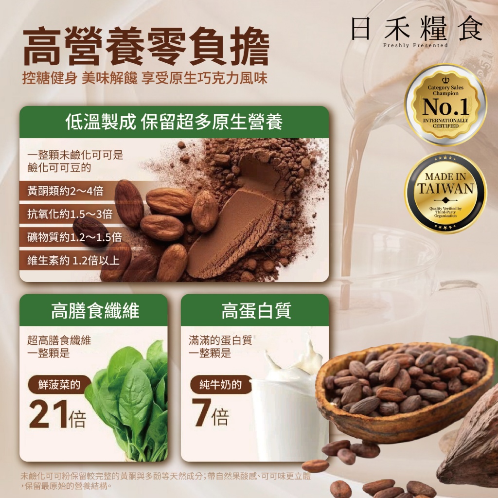 YW260724 - 日禾糧食®未鹼化100%天然無糖生可可粉（低醣生酮）50g