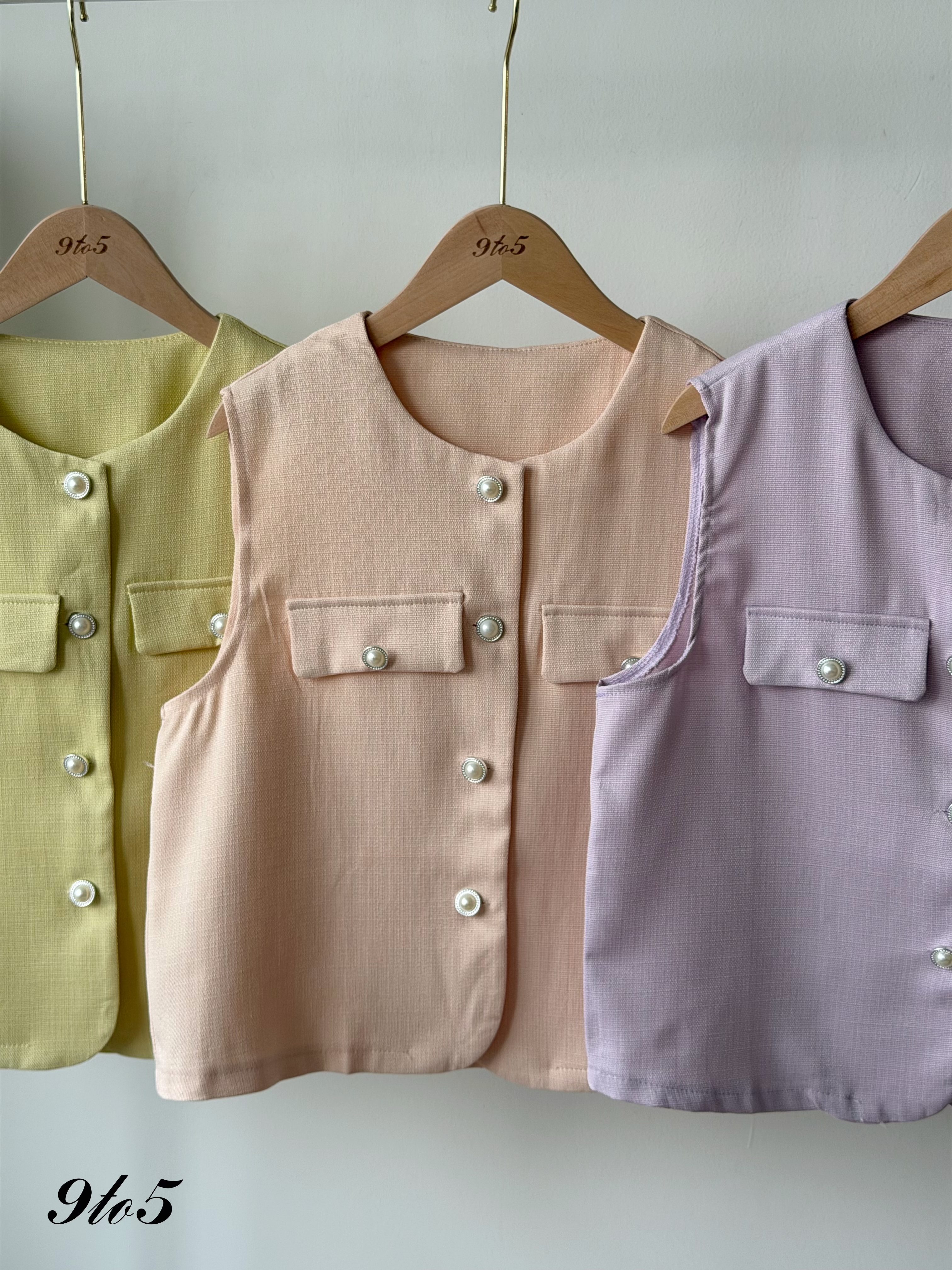 T4462 Sleeveless Tweed Top - 3 Colors 