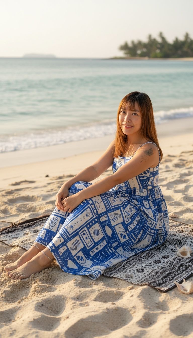  2294 Blue White Fish Print SL OP