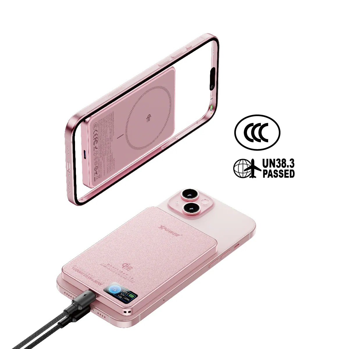 (3C可追溯二維碼)(追加新色)XPower MagFlight10 M17 半固態TFT彩屏顯示 QI2.2 25W/30W 10000mAh 磁吸行動電源