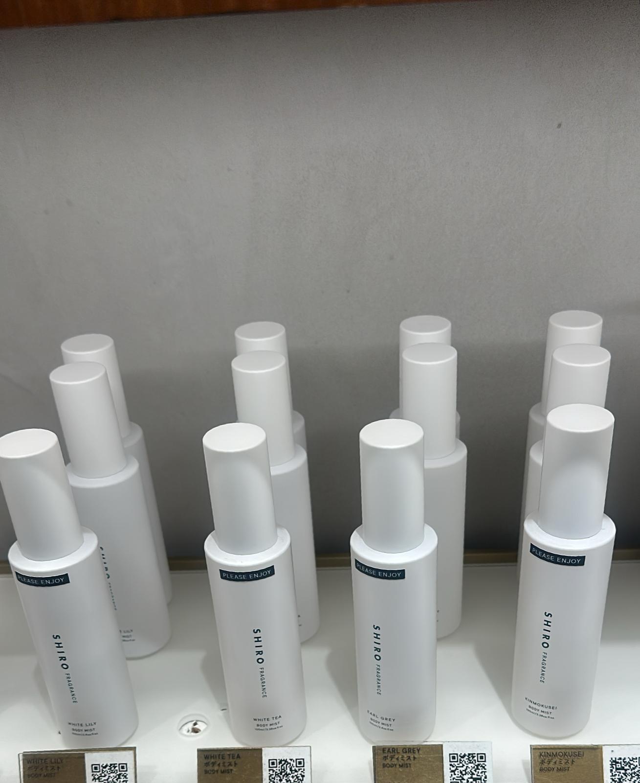 Shiro body mist 100ml B earl grey 伯爵茶 C white tee 白茶 D white lily白百合 E,桂花