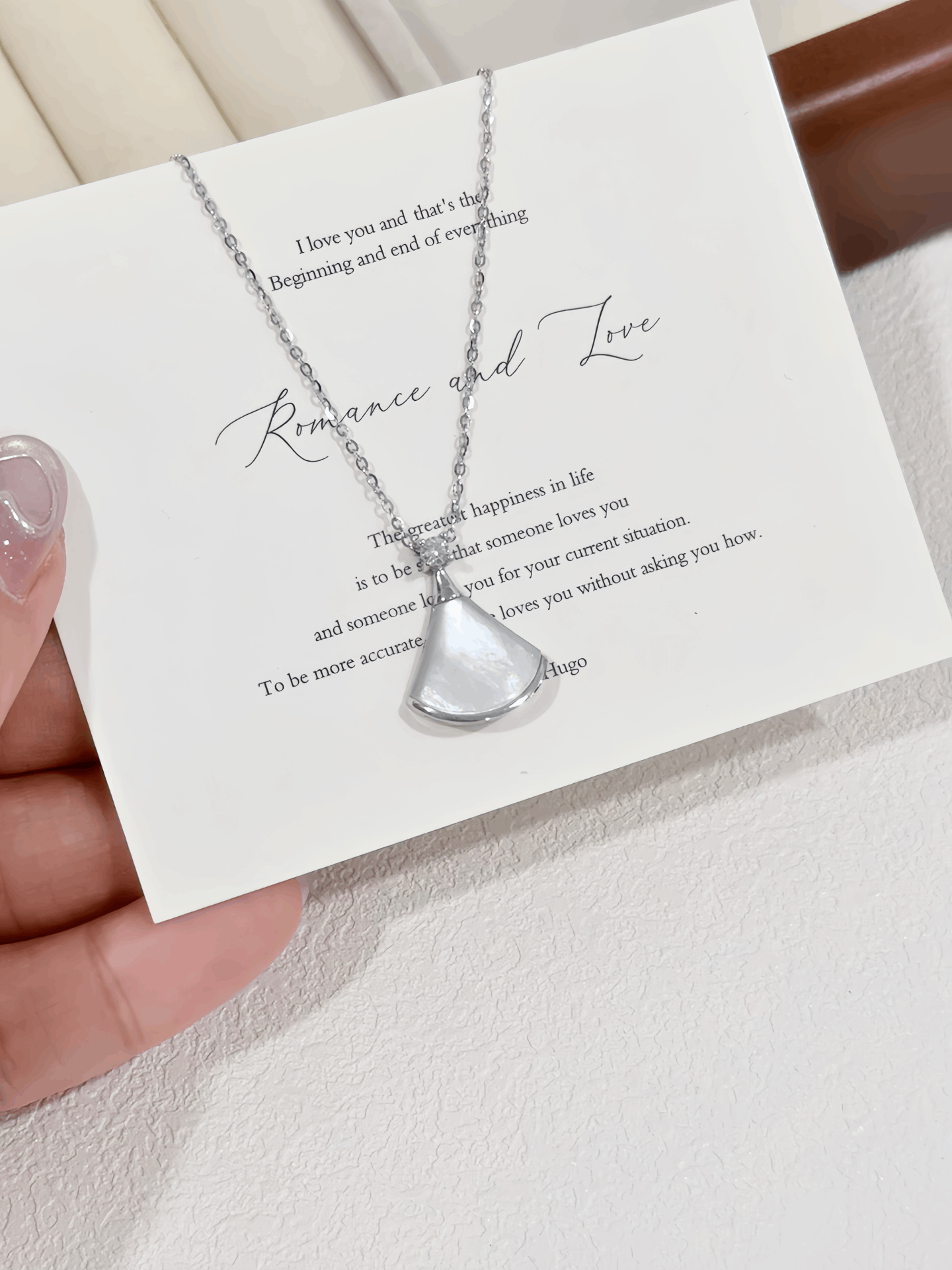 贝母小扇子项链