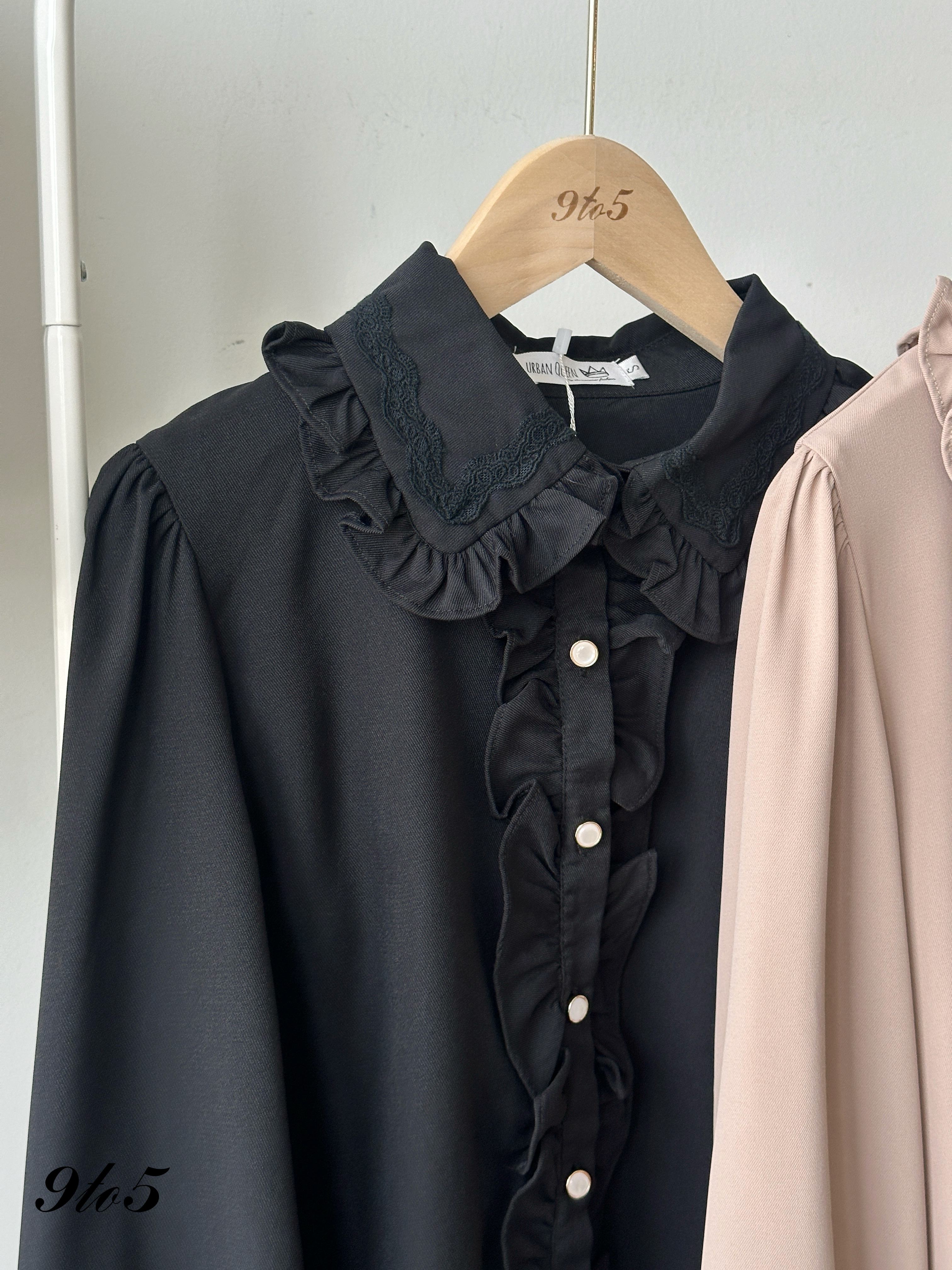 T4191 Puff Sleeve Ruffle Shirt - 3 Colors 