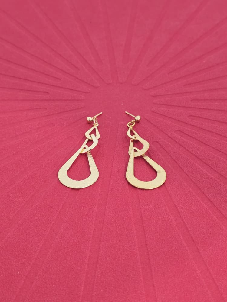 Layered Geometric Drop Stud Earrings