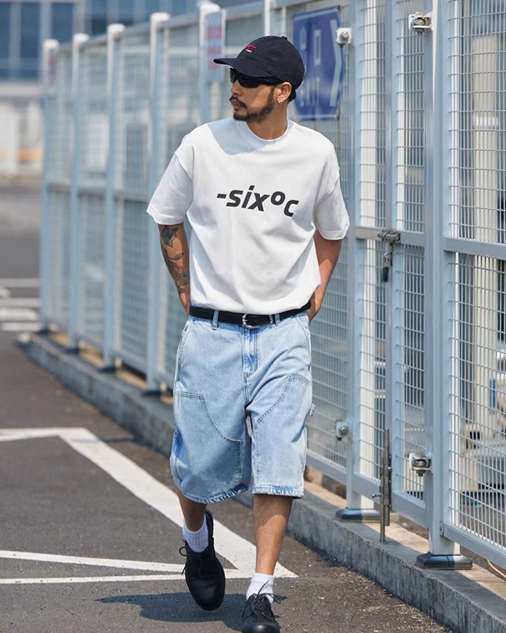 M1326 重磅洗水簡約英文印花Tee