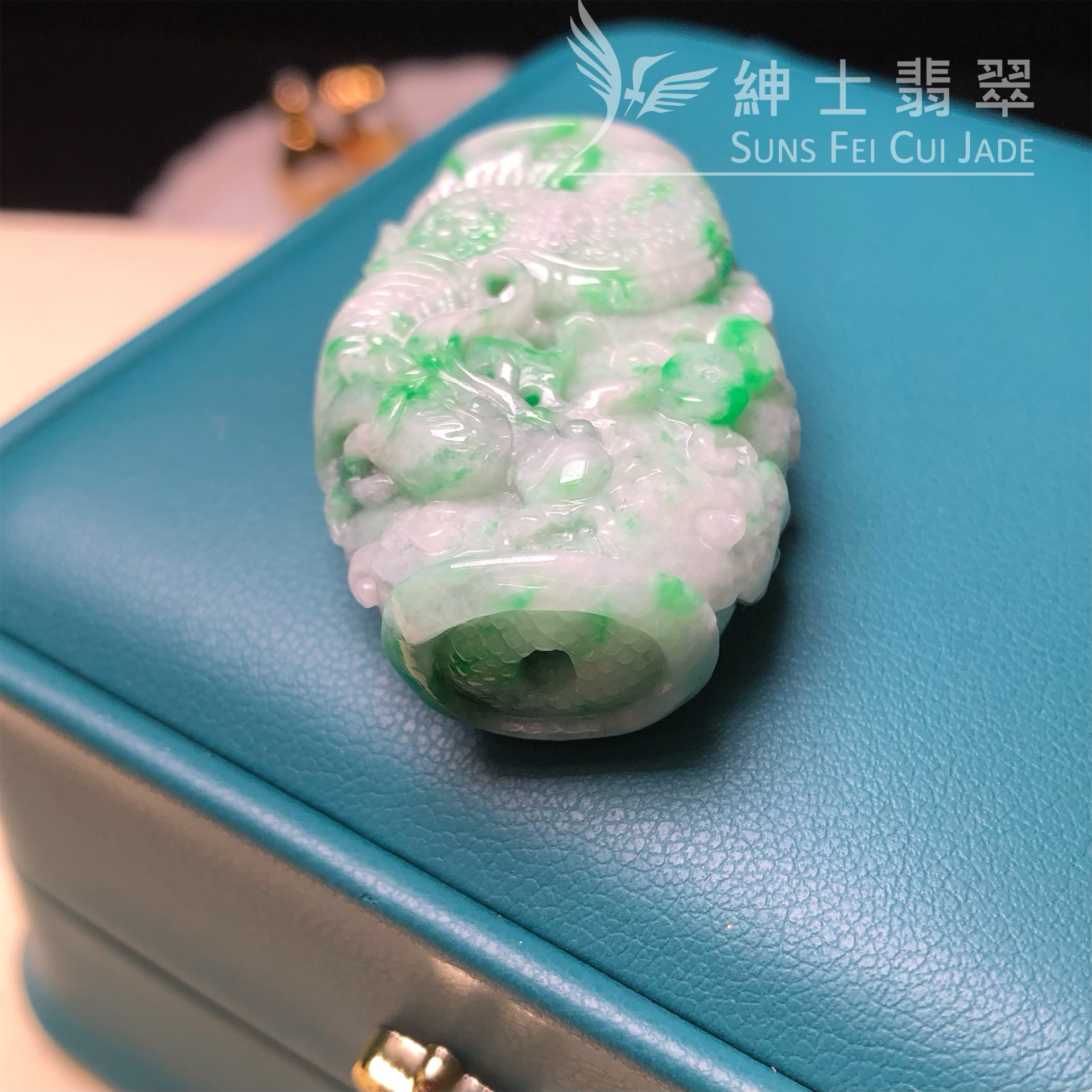 B07735 立體桶形龍吊墜
