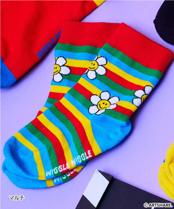 🇯🇵預訂 日本直送🇯🇵Markey’s x Wiggle Wiggle四色趣味圖案印花襪