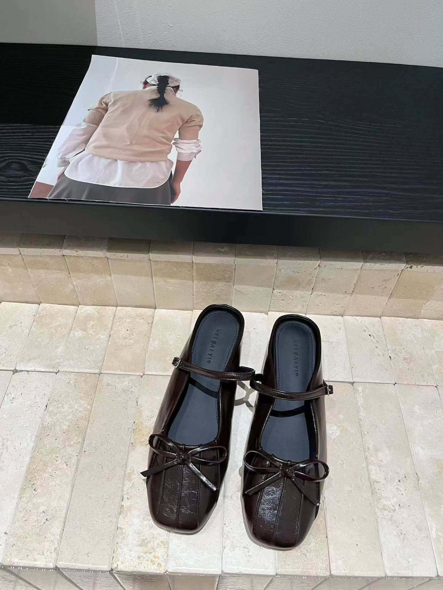 2520-13 蝴蝶结气质半包鞋 🇨🇳