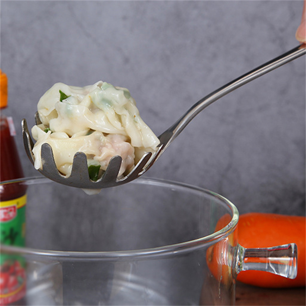 不鏽鋼撈麵勺 意麵爪勺 粉麵叉 漏勺 冰塊鏟 粉麵鏟 扒麵鏟勺  [平行進口] HK2732