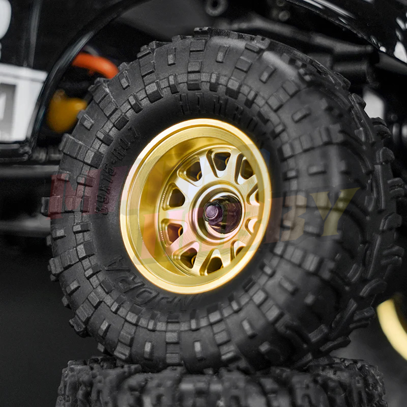 INJORA 0.7" D19 Brass Beadlock Wheels for 1/30 SCX30 (W7007) #530381