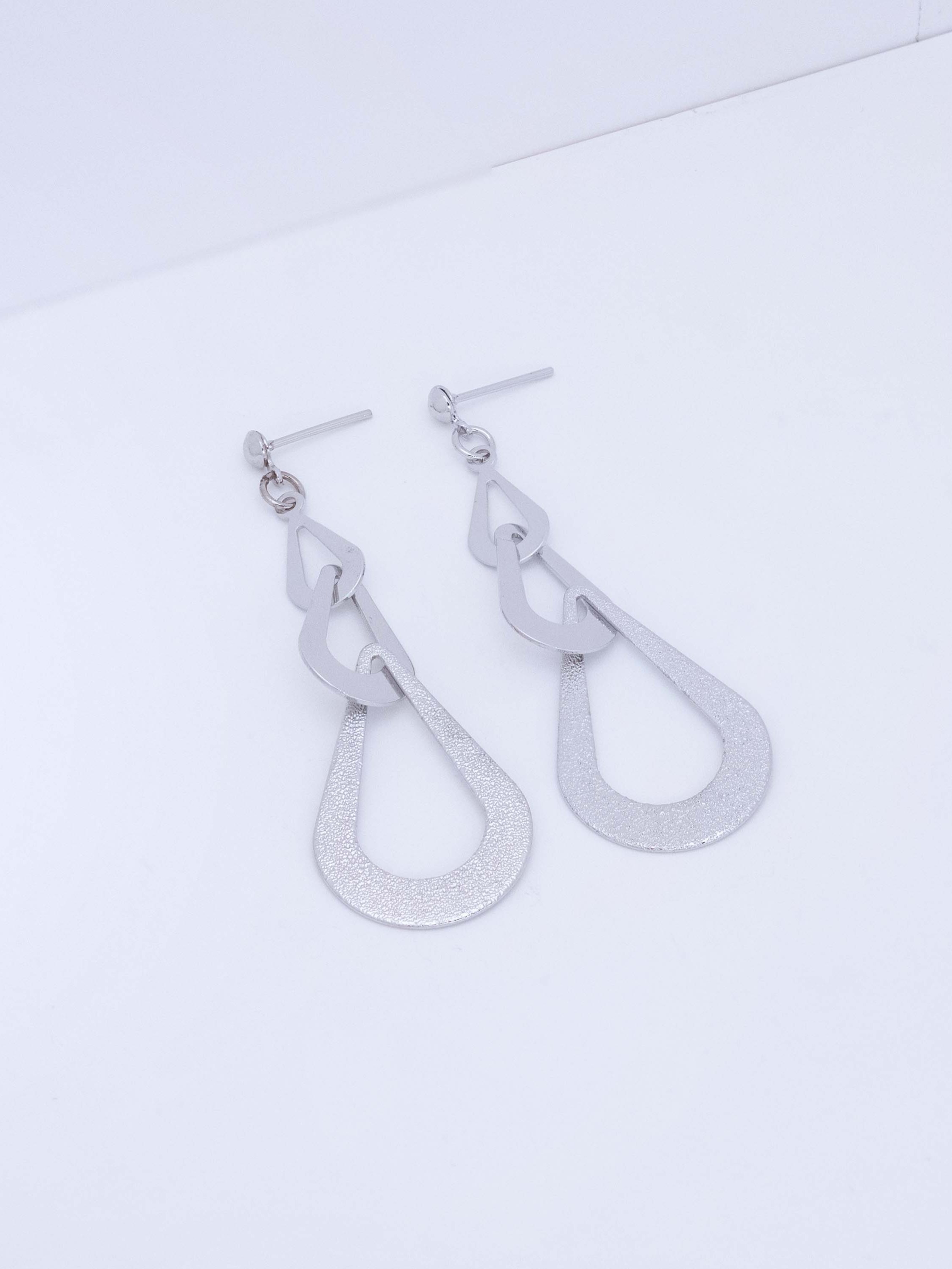 Layered Geometric Drop Stud Earrings