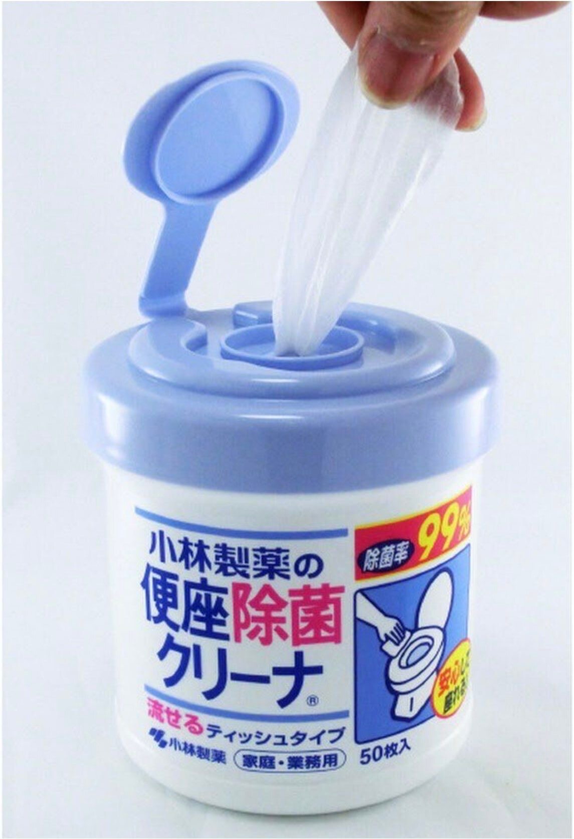 小林製藥 馬桶便座除菌濕紙巾 - 50片 #可放入廁中沖走
