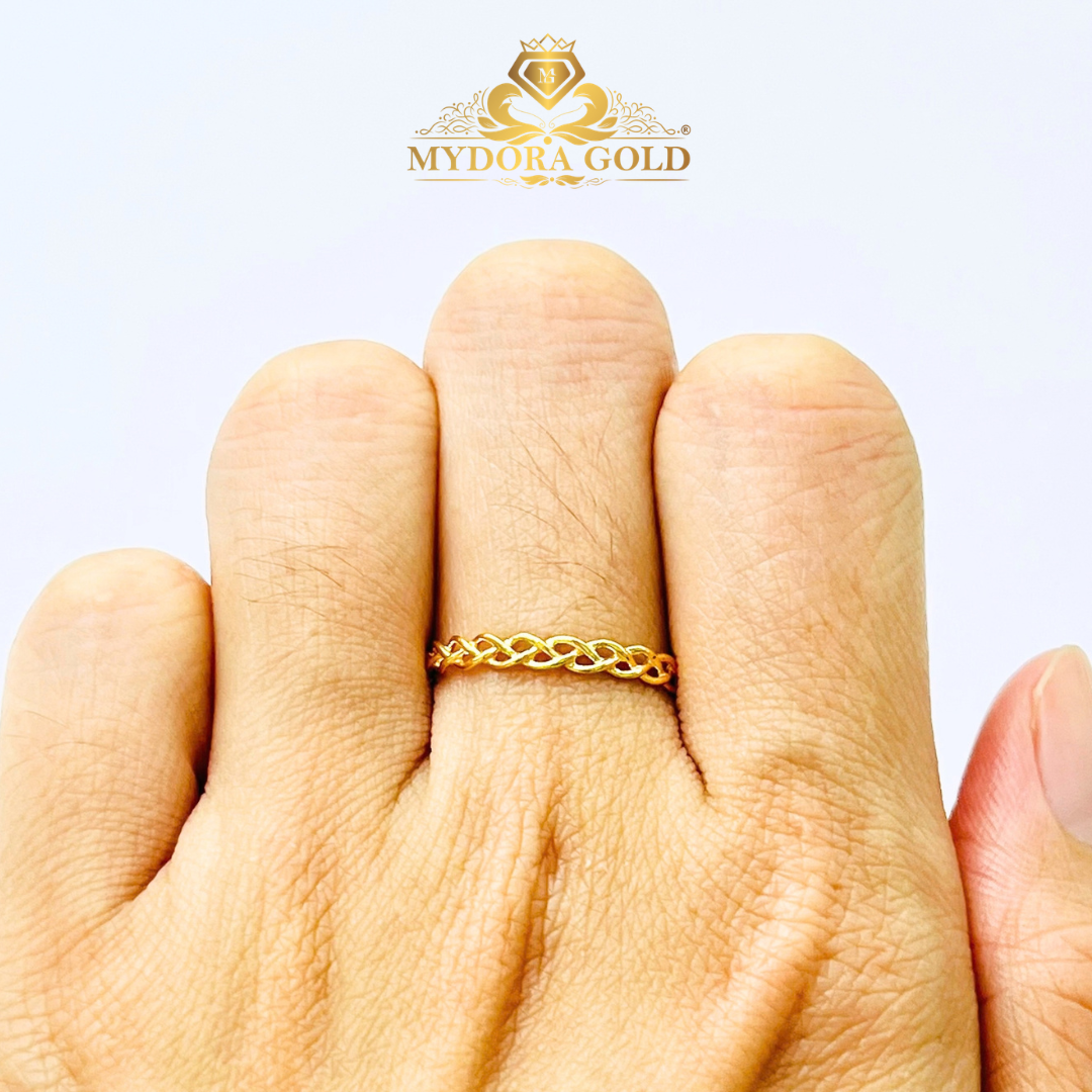 MYDORA Cincin Rapunzel Minimalist | Cincin Fesyen Series l Cincin Emas 916 [916 Gold Ring]