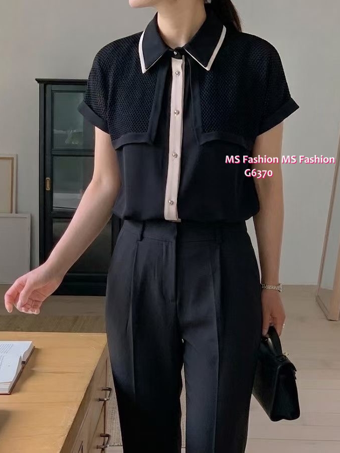 G6370 韓國🇰🇷雙層layer拼網料Top