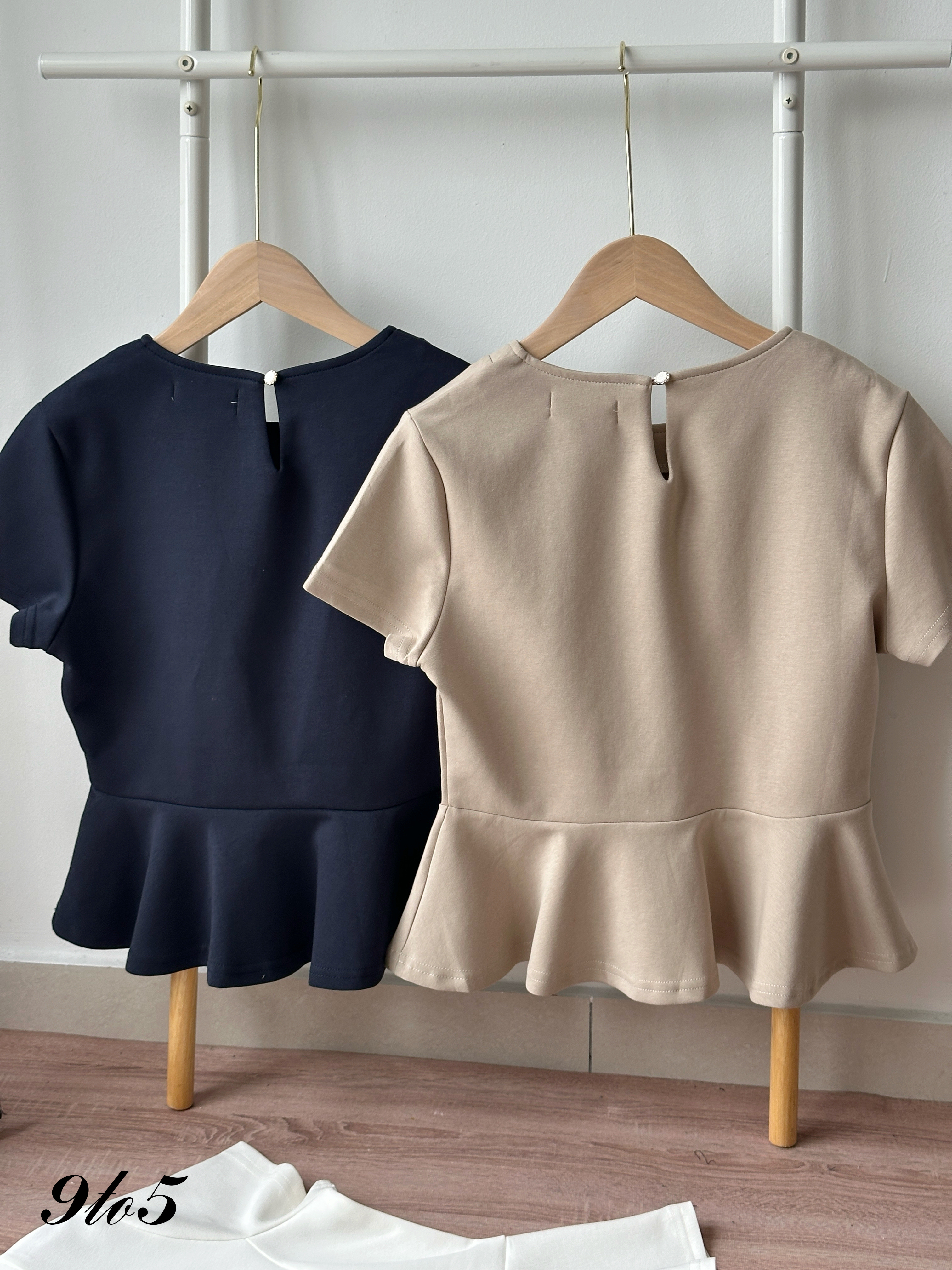 T4380 Short Sleeve Peplum Top - 3 Colors 