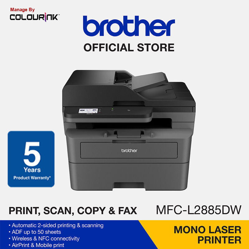 Brother MFC-L2885DW All in One Wireless Mono Laser Printer Auto 2 Sided Print Scan Copy Fax NFC Connection