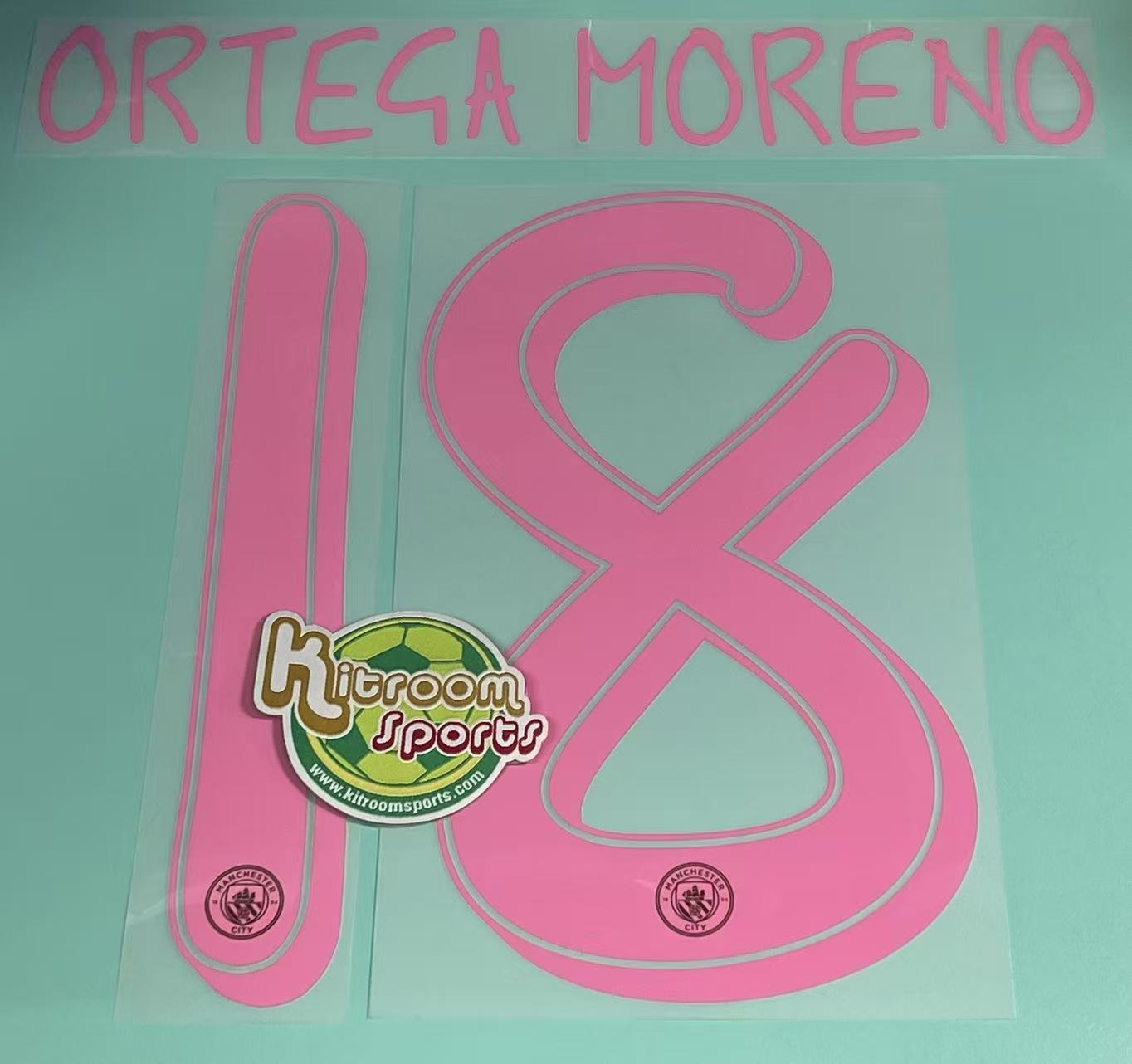 2024-25 Manchester City 2ND GK UCL Nameset #18 ORTEGA MORENO