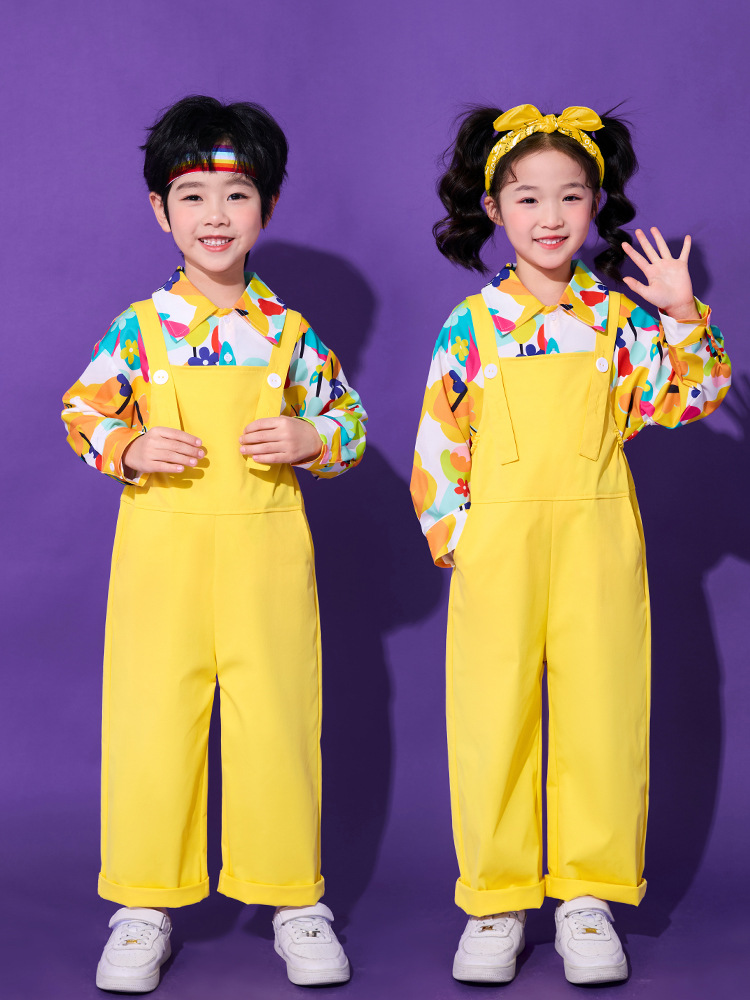 春秋長袖卹衫加工人褲小朋友表演服 兒童團體表演服 小學幼稚園畢業團體表演服 Lets Cosplay