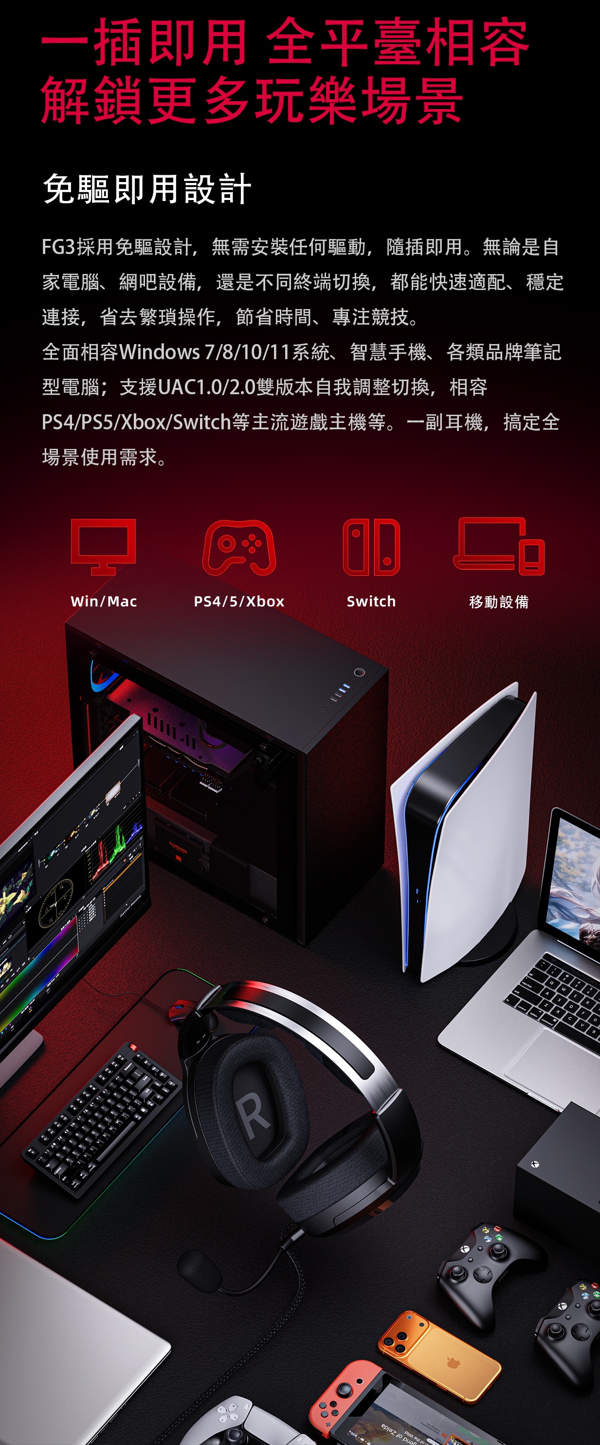 首款電競耳機 ~ 賽級好聲音 ~ FiiO FG3