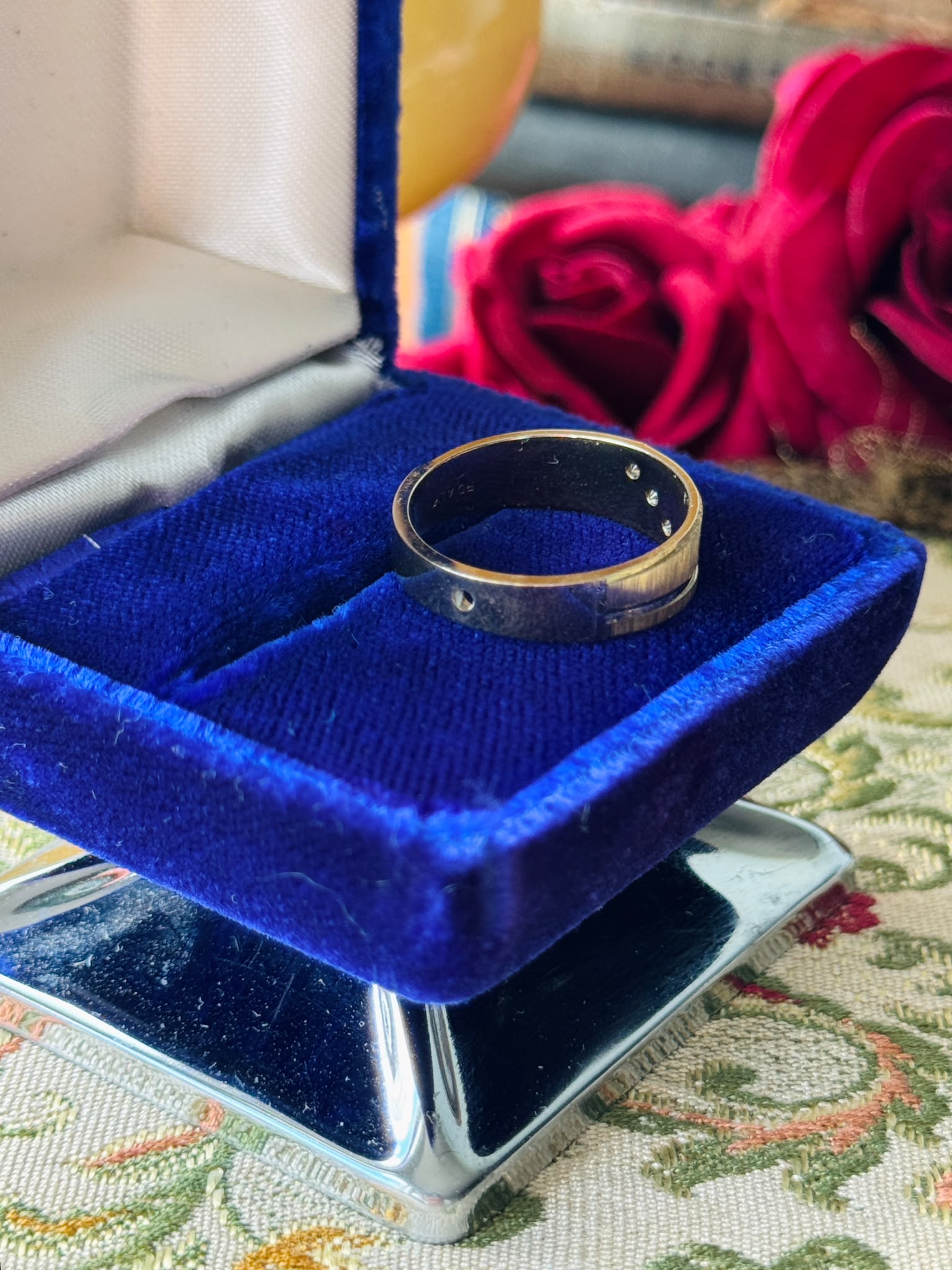 C.a. 1980s Art-Deco Inspired Golden Ring - HK size 20 (MT2622)