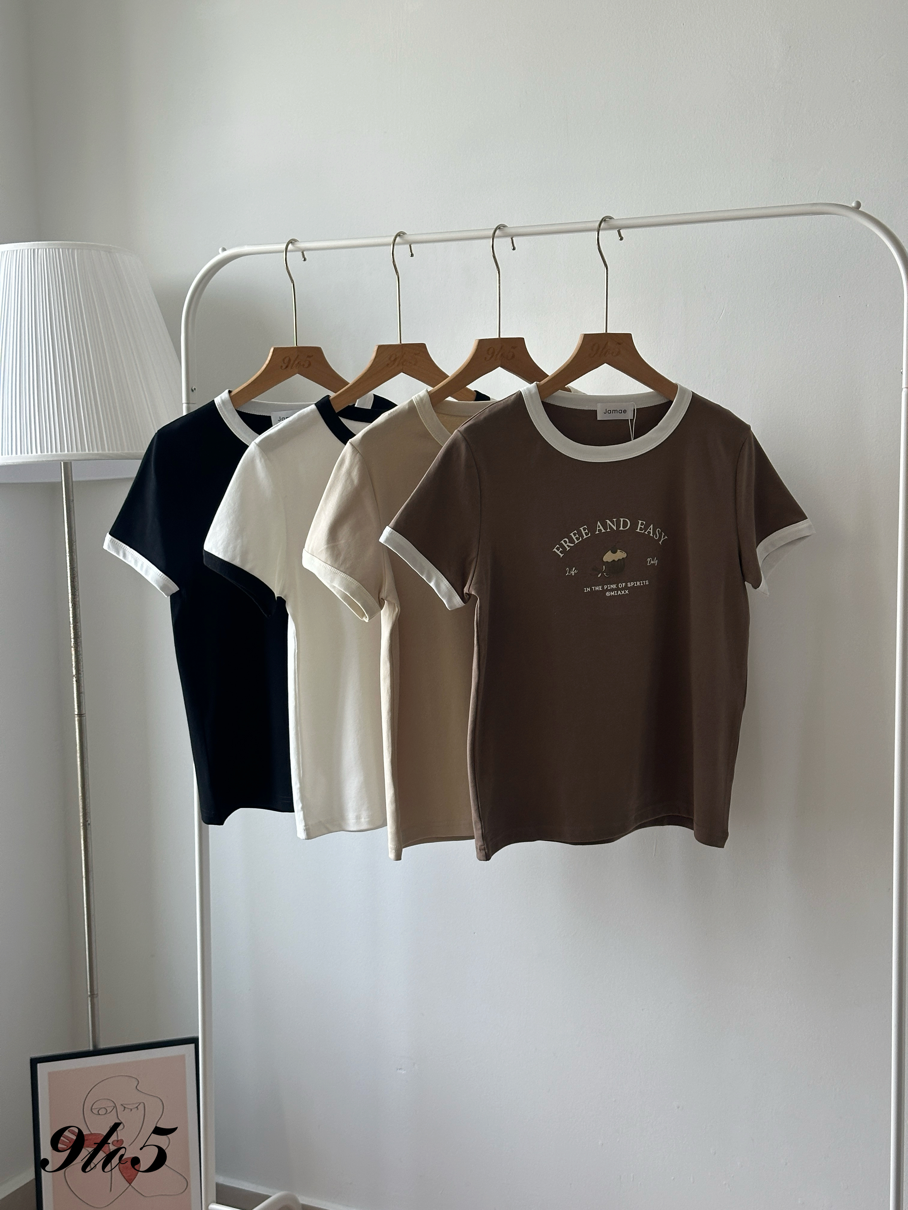 T4355 Printed Contrast Tee - 4 Colors 