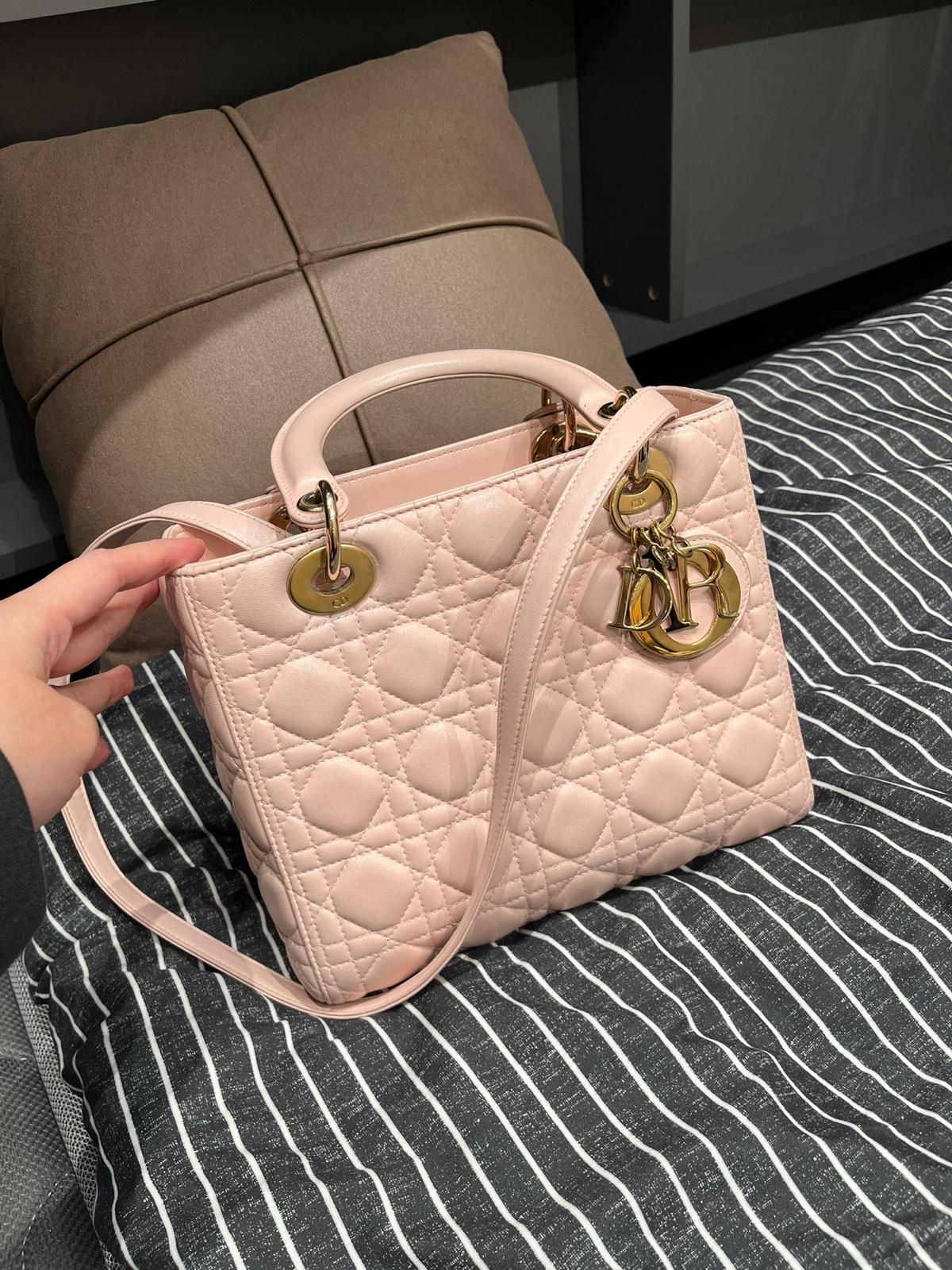 Dior Lady Dior Pink Medium 100%Authentic, 95%New ✅dust bag