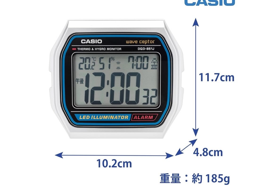 【2月訂購🇯🇵日本直送✈️】🇯🇵CASIO 巨型錶面 Wave Ceptor 温度濕度計+時鐘鬧鐘+夜視功能