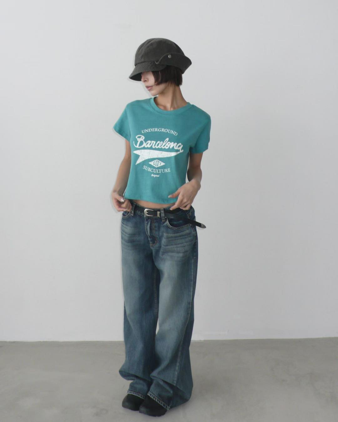 簡單易襯短身Tee 