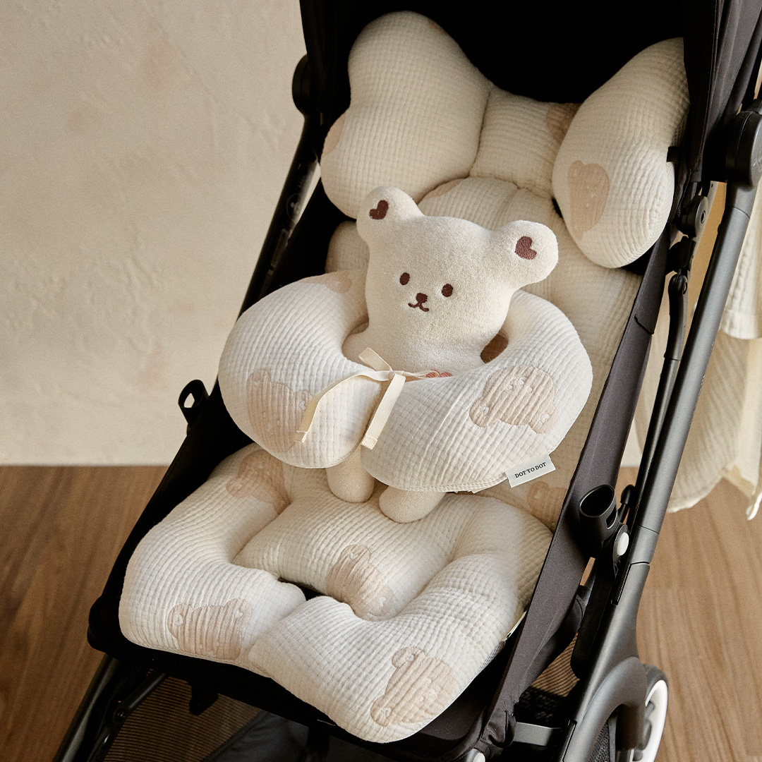 25F/W🍁DTD熊仔滿滿愛意系列-嬰兒推車坐墊連頸枕