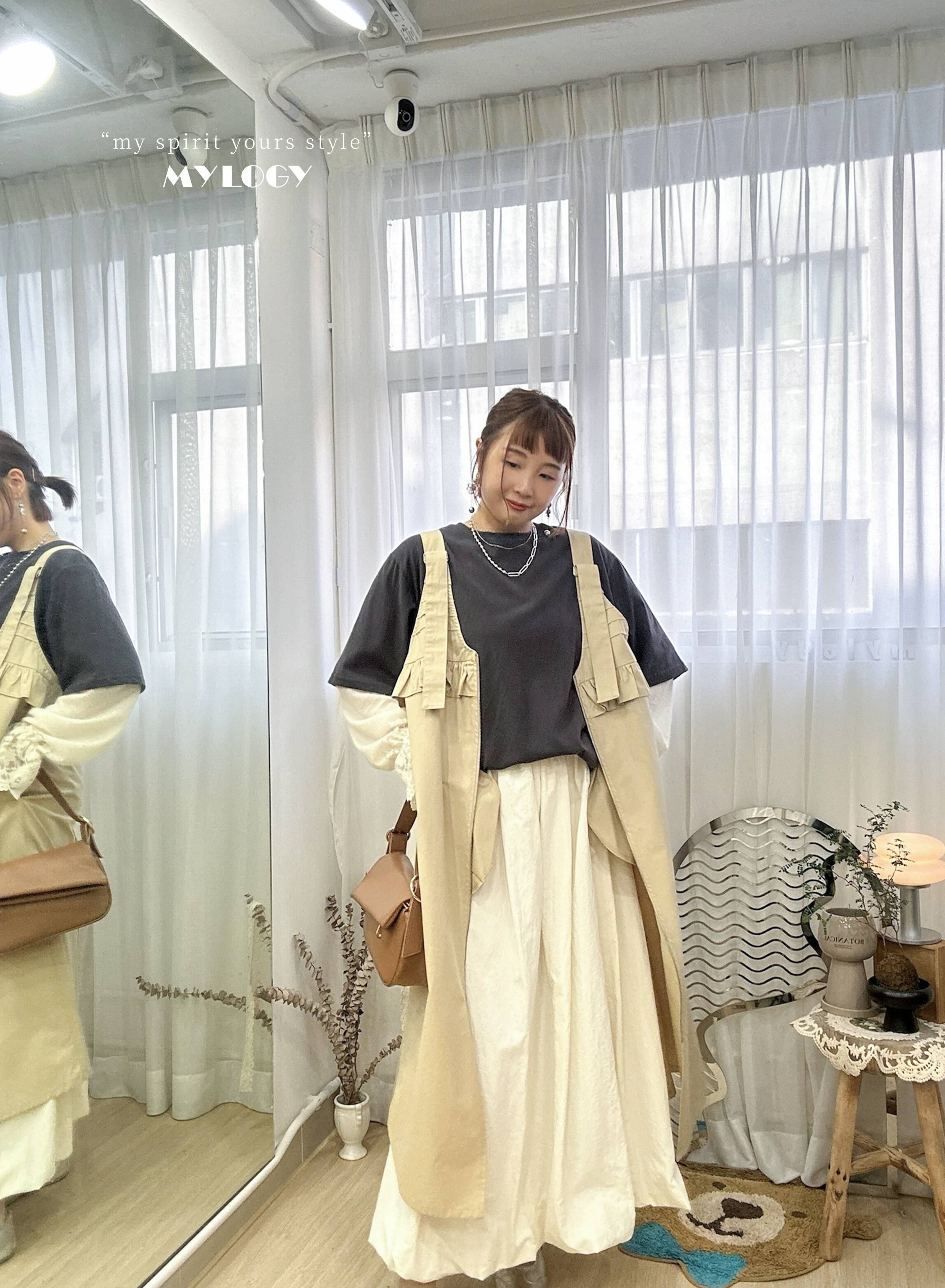 很懶但我很浪漫～假兩件Lace拼接Tee AI0001