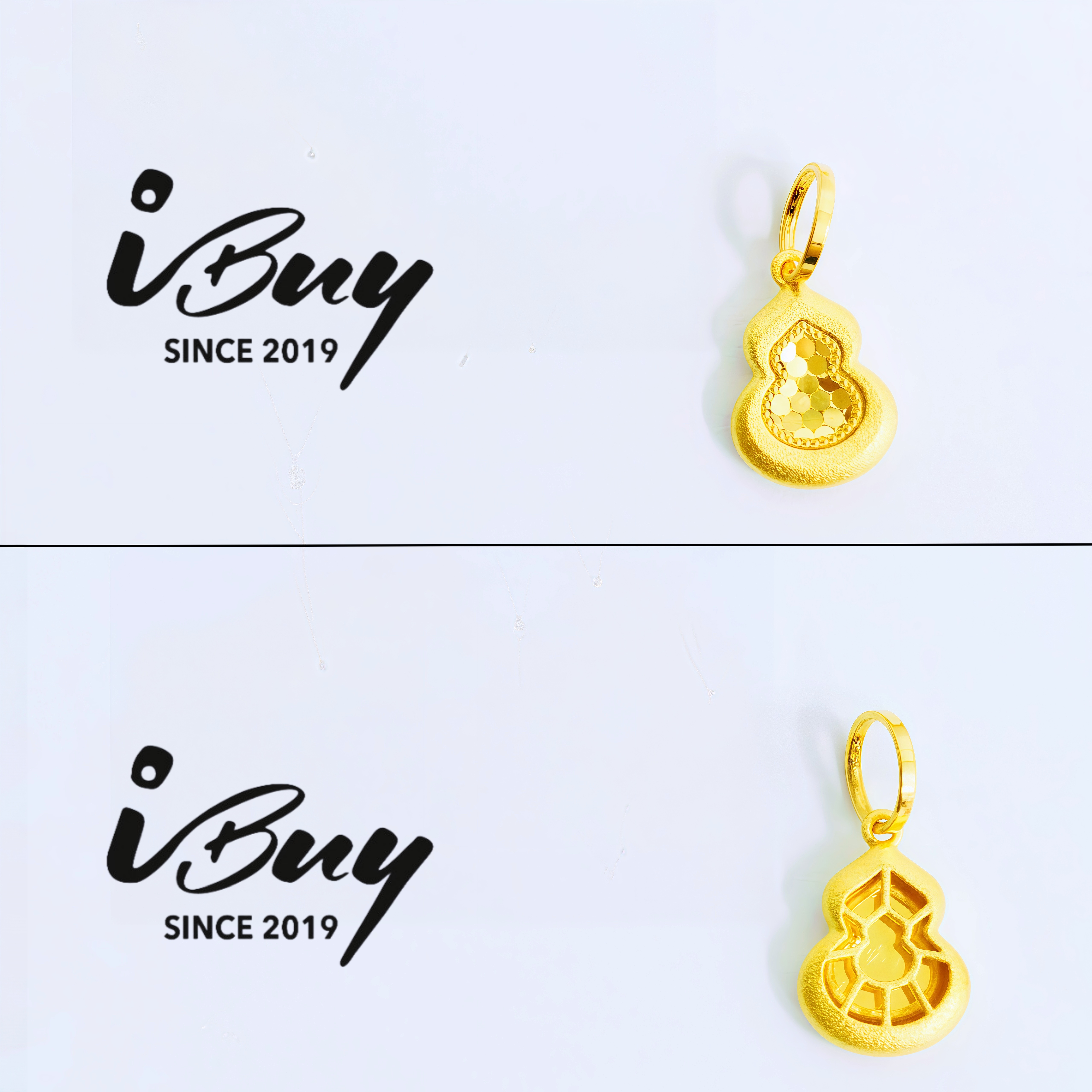 916 GOLD HONEYCOMB GOURD PENDANT 916 金 龙鳞葫芦吊坠