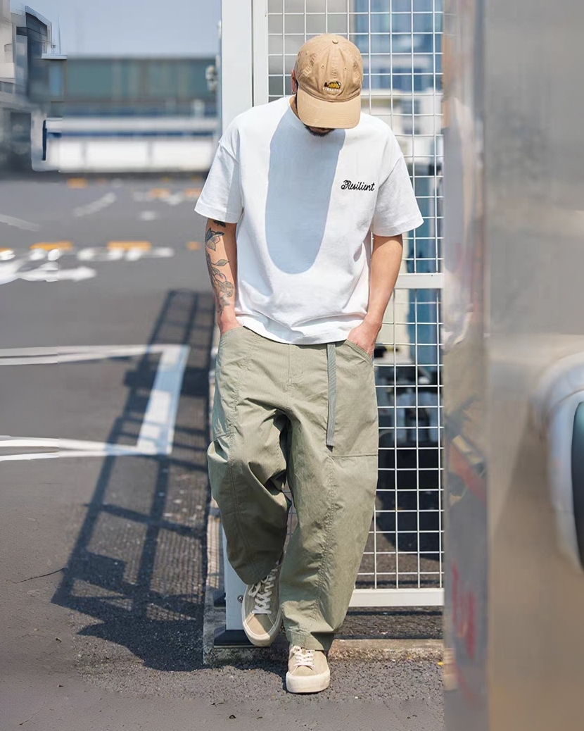 M1338 重磅洗水綉花短袖Tee